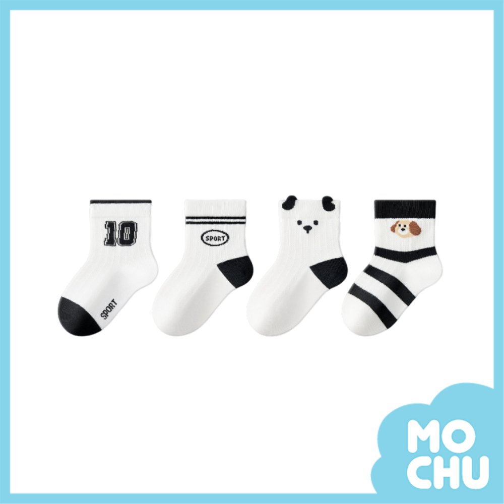 對比色汪汪襪四入組