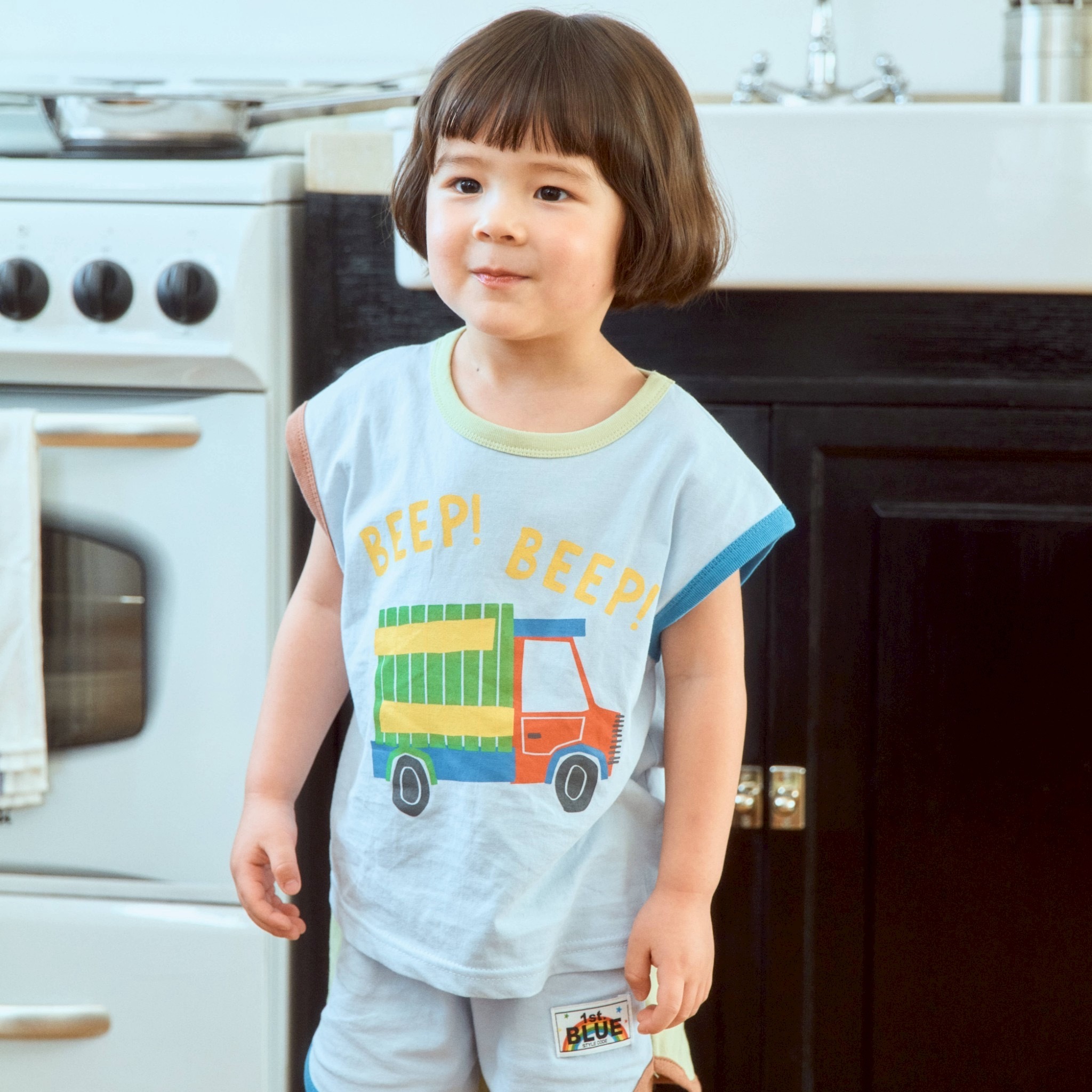 可愛繽紛車車背心