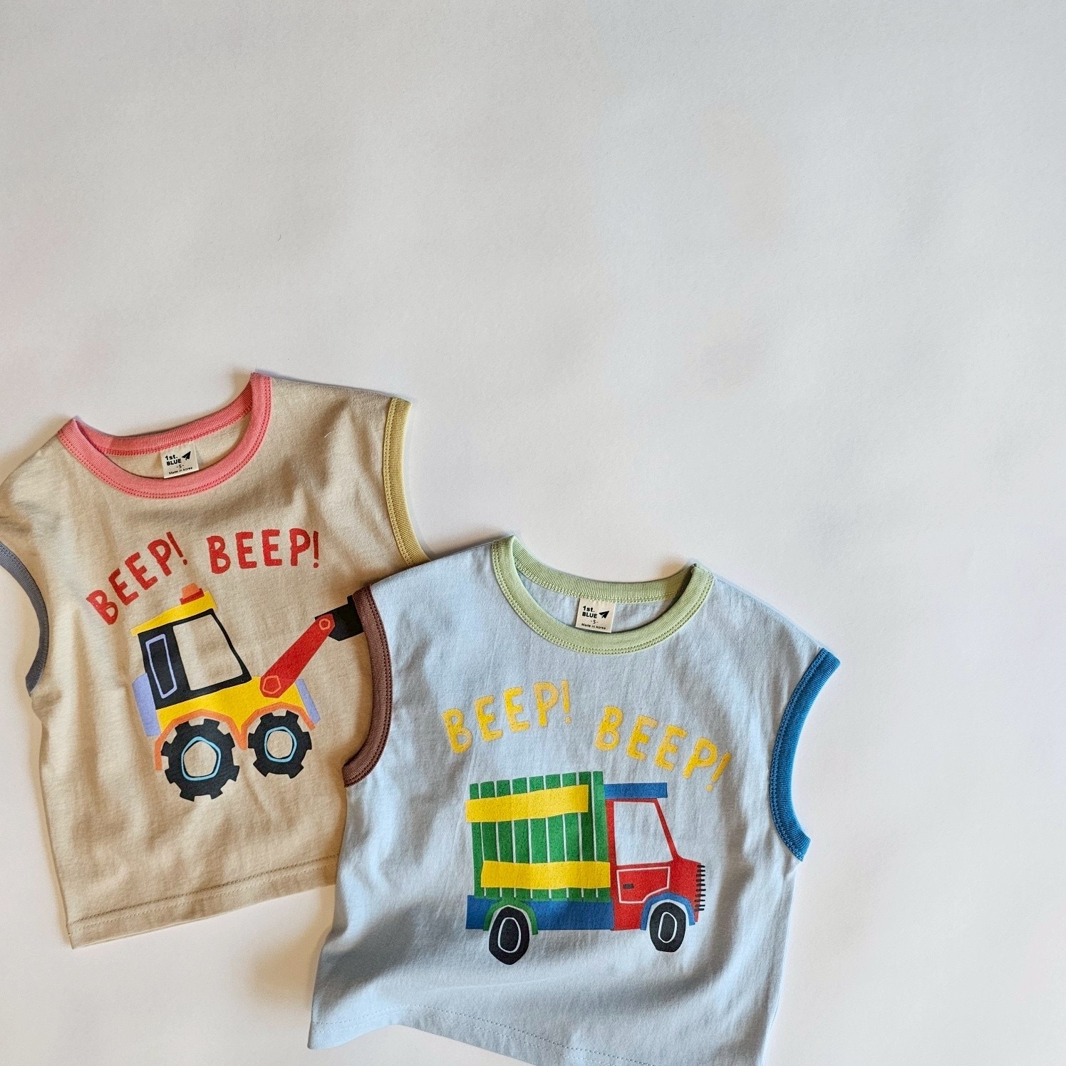 可愛繽紛車車背心