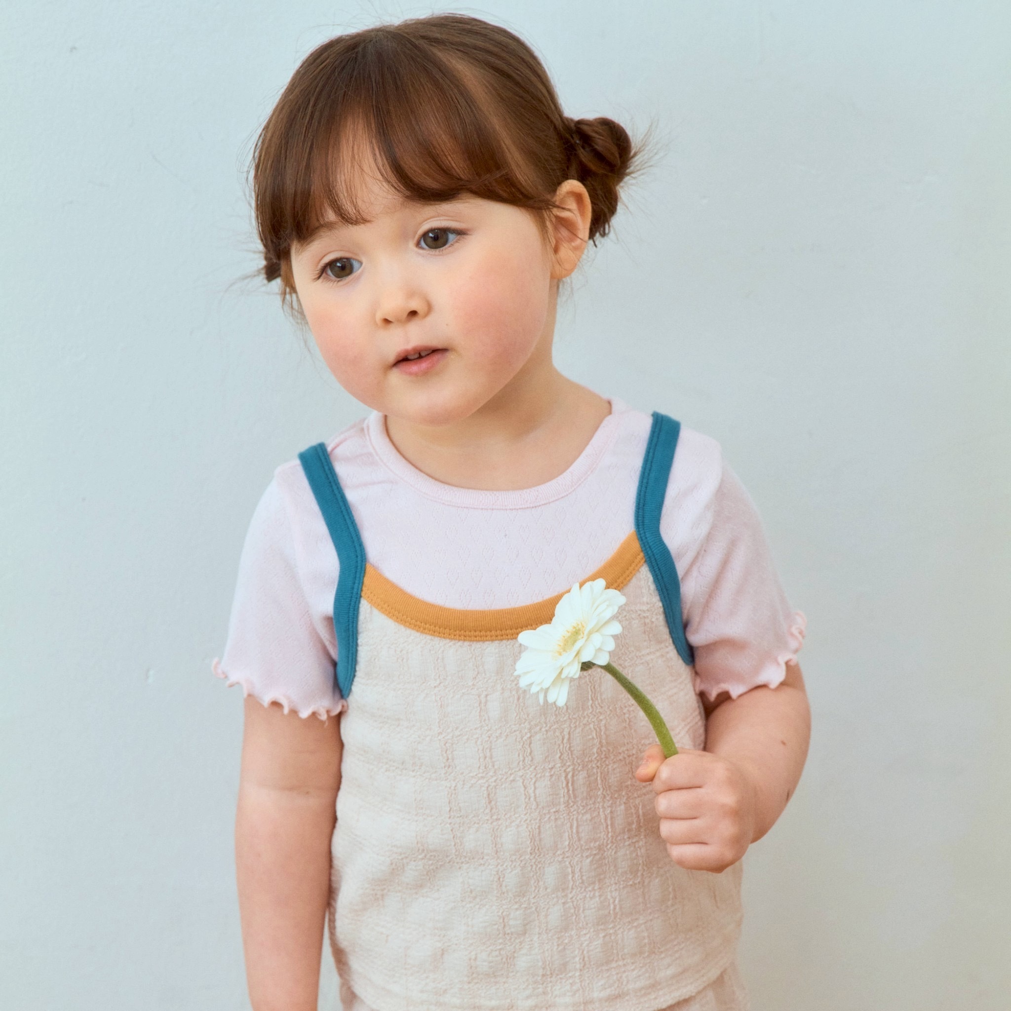 格紋細肩上衣（彈性好穿脫）