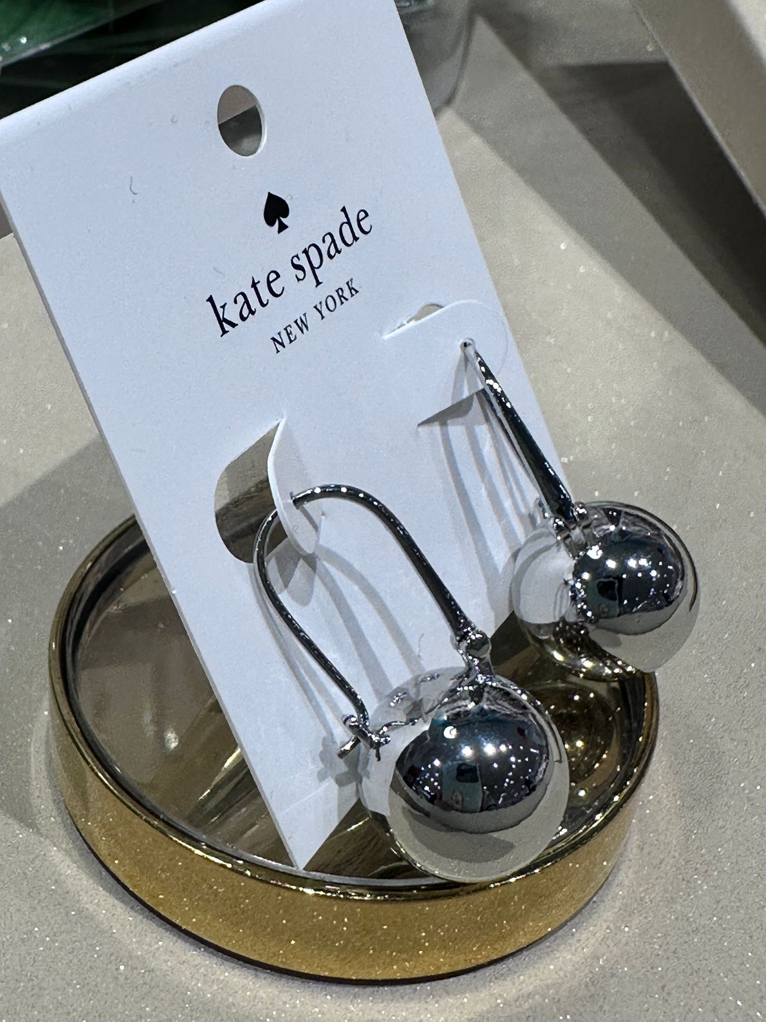 RQ88 KS 銀色珠耳環 Dot Drop Huggies