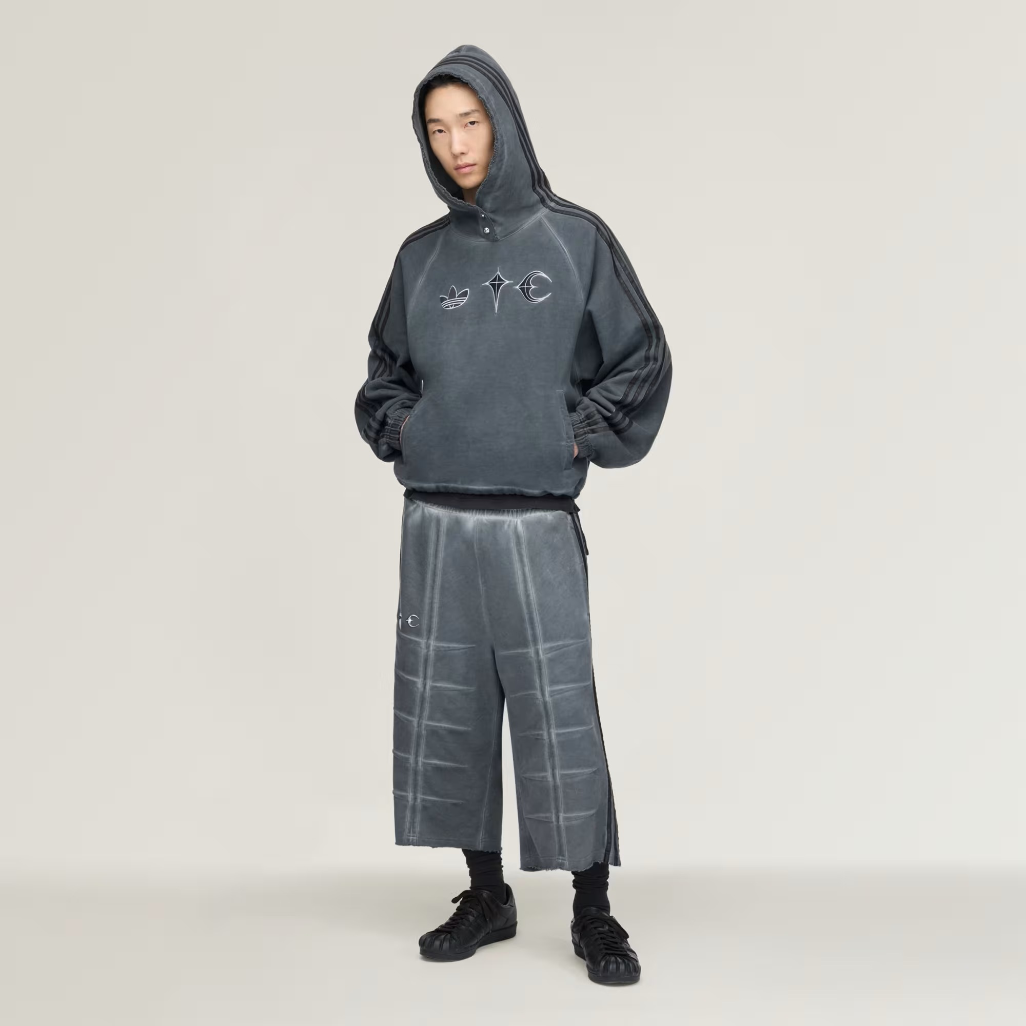 【逢甲 FUZZY】adidas Originals x Thug Club Sweat Hoodle 連帽上衣 帽夾 灰 KF6587