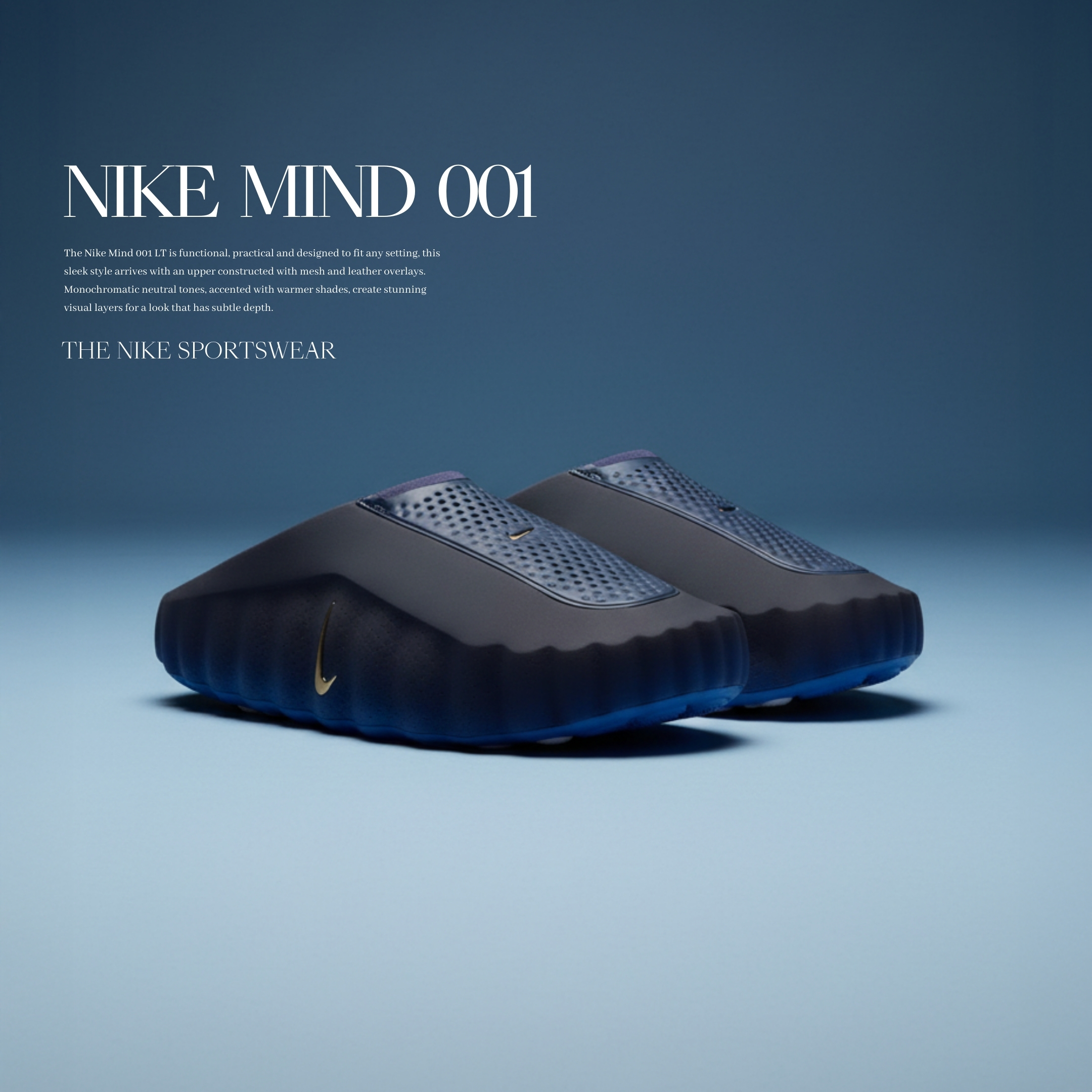 NICEDAY 代購 Nike Mind 001 Slide 藍 深藍 閃電藍 海軍藍 漸層 按摩 拖鞋