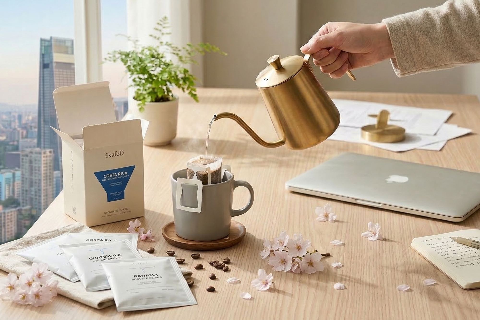想要擁有星級水準的下午茶咖啡體驗，其實一點都不難。kafeD 嚴選的精品咖啡「濾掛組」，讓你只需準備一個馬克杯與熱水，就能在辦公桌上重現專業手沖的迷人風味。我們採用與門市同等級的精品咖啡豆，精準研磨並以充氮保鮮，撕開包裝的瞬間，你就能聞到最純粹的花果香或沉穩的堅果香。
