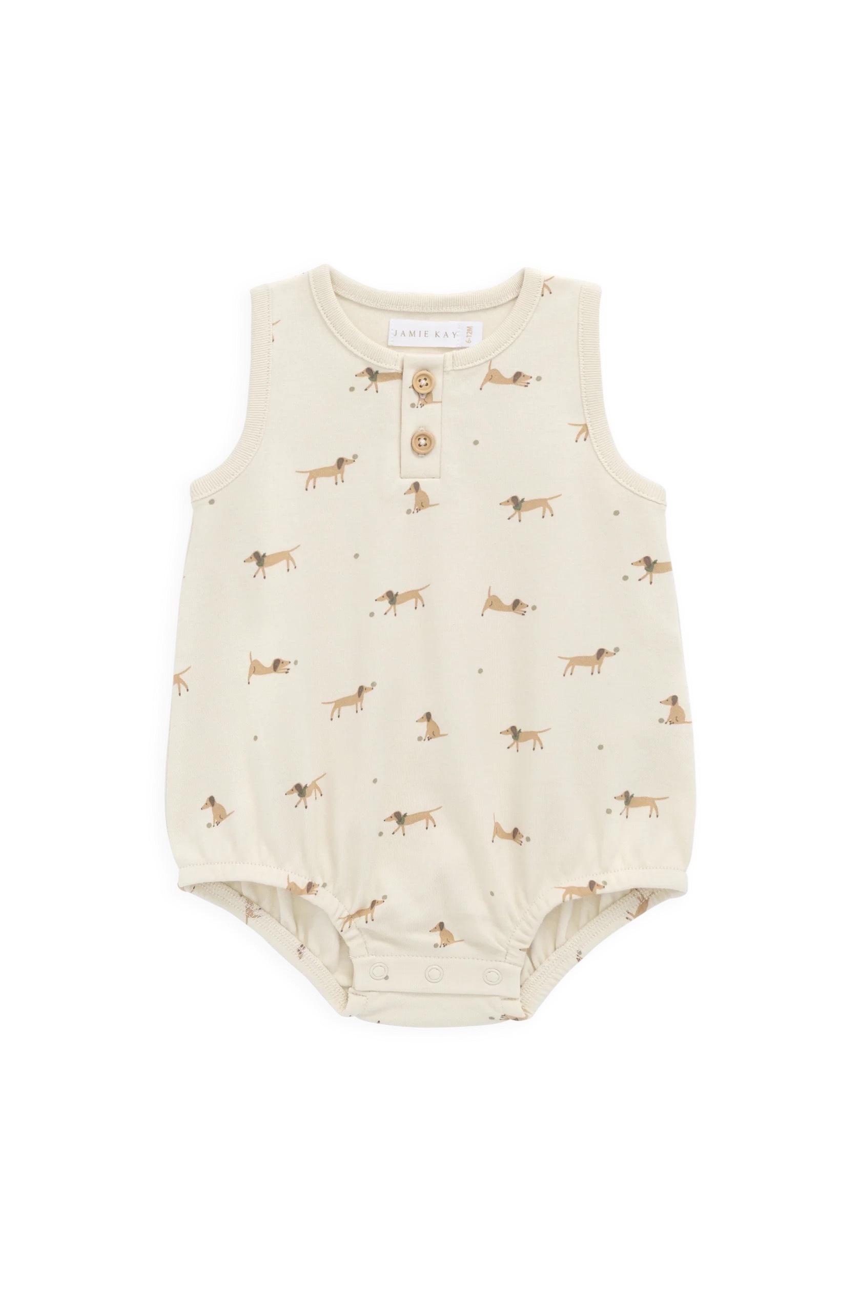 【預購】JAMIE KAY -Organic Cotton Archie Playsuit（Play Ball Cassava）