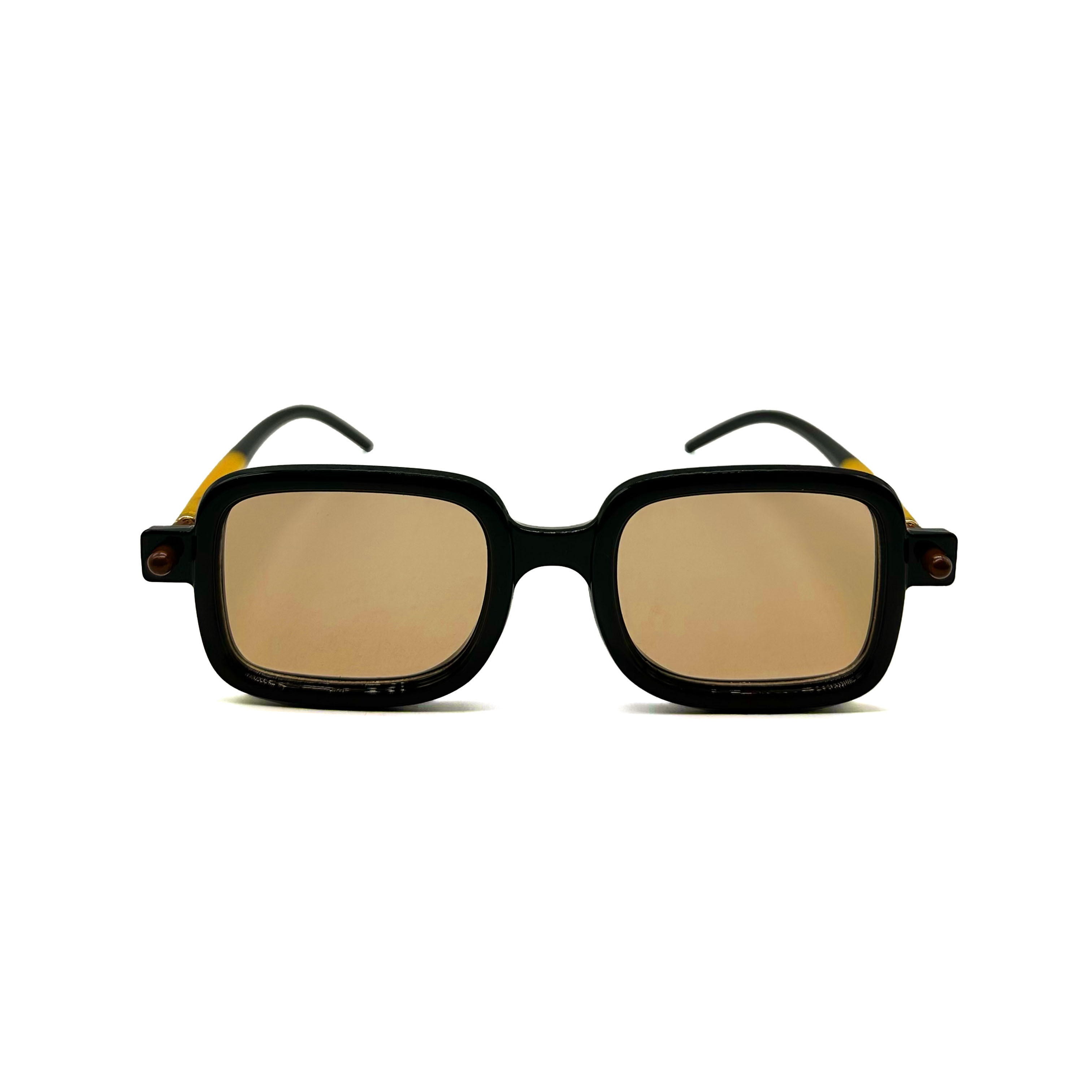 CHILL厚方框拼色鏡腿眼鏡-橘