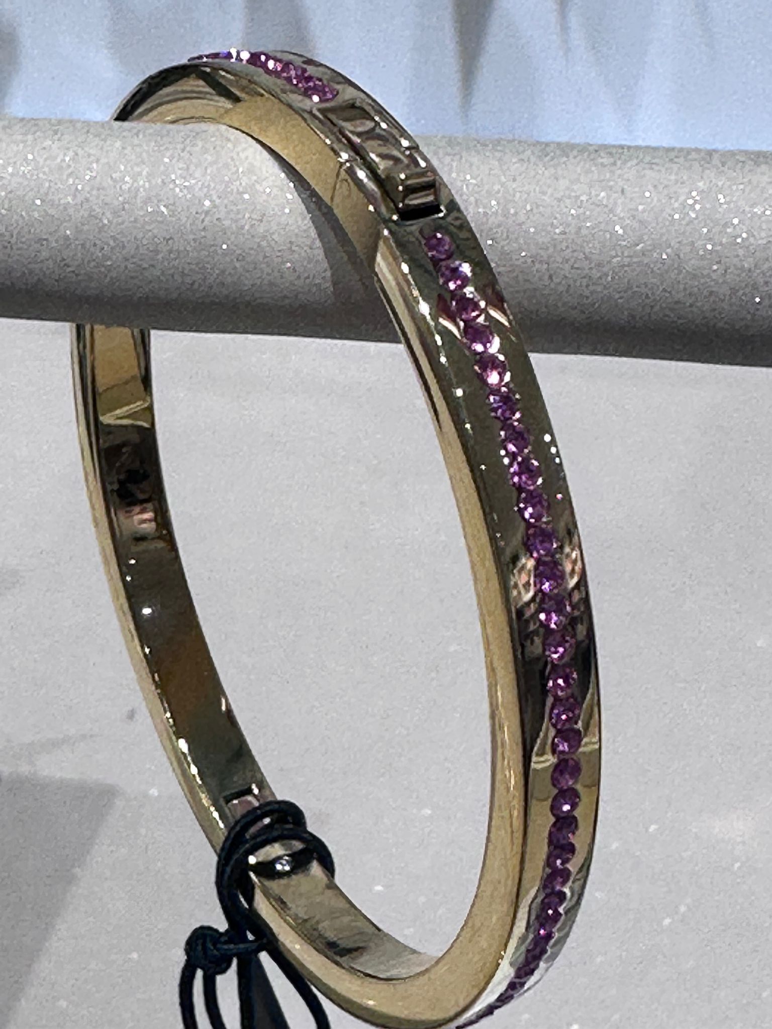 RQ101 KS 金色手鈪配玫瑰粉紅色閃石 Ring It Up Pave Bangle