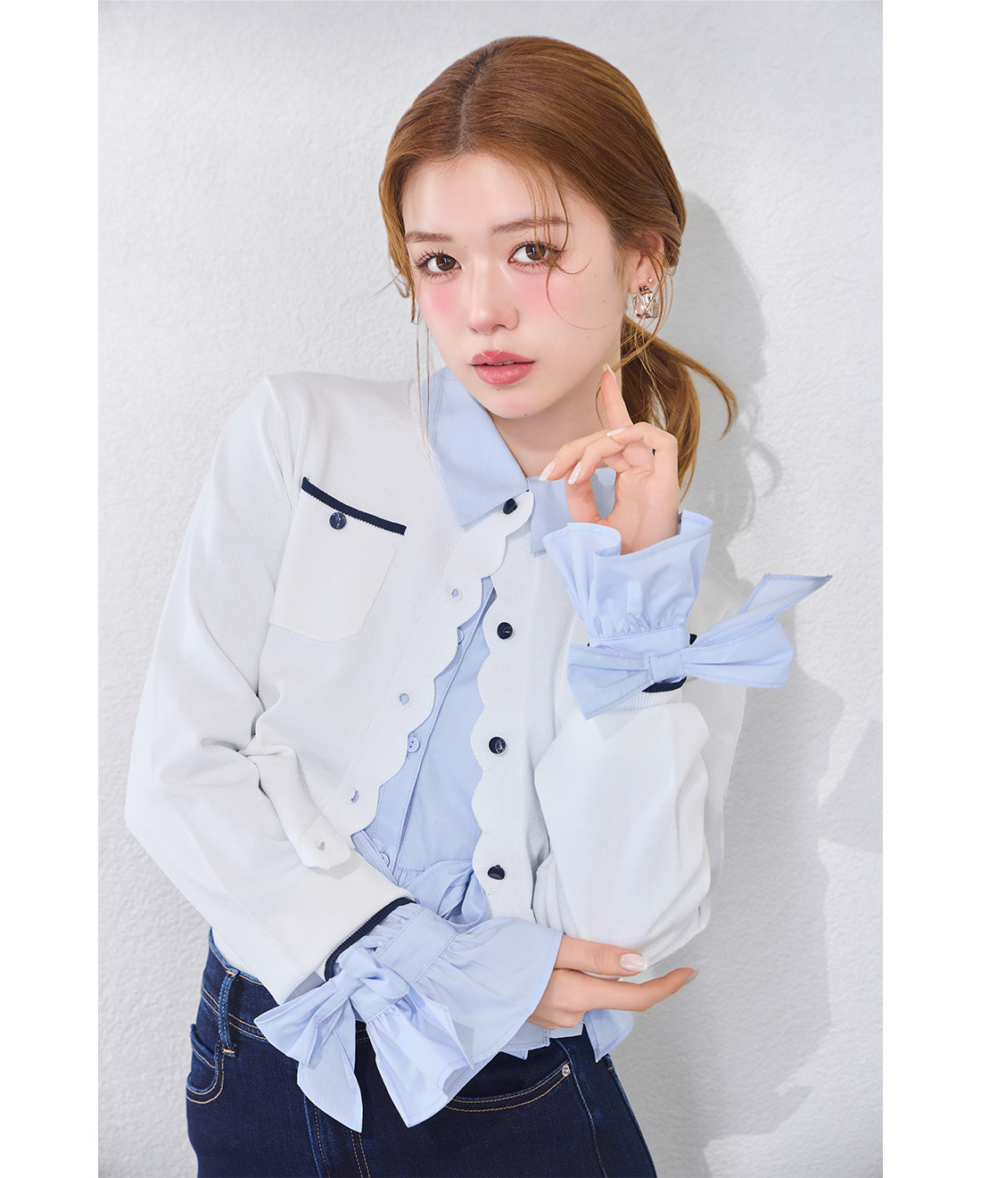 [預購] LILLIAN CARAT 波浪邊設計針織開襟衫