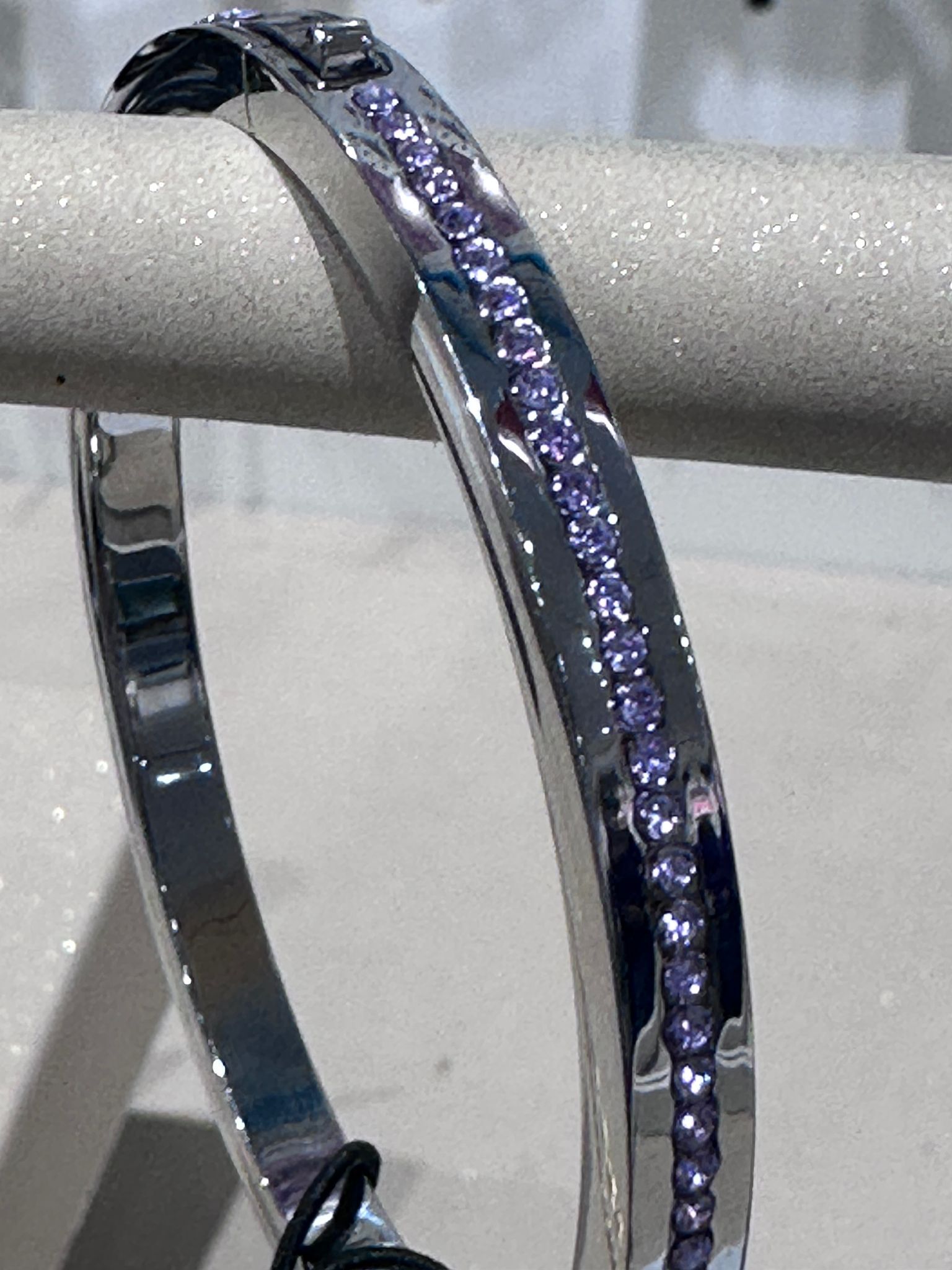 RQ102 KS 銀色手鈪配粉紫色閃石 Ring It Up Pave Bangle