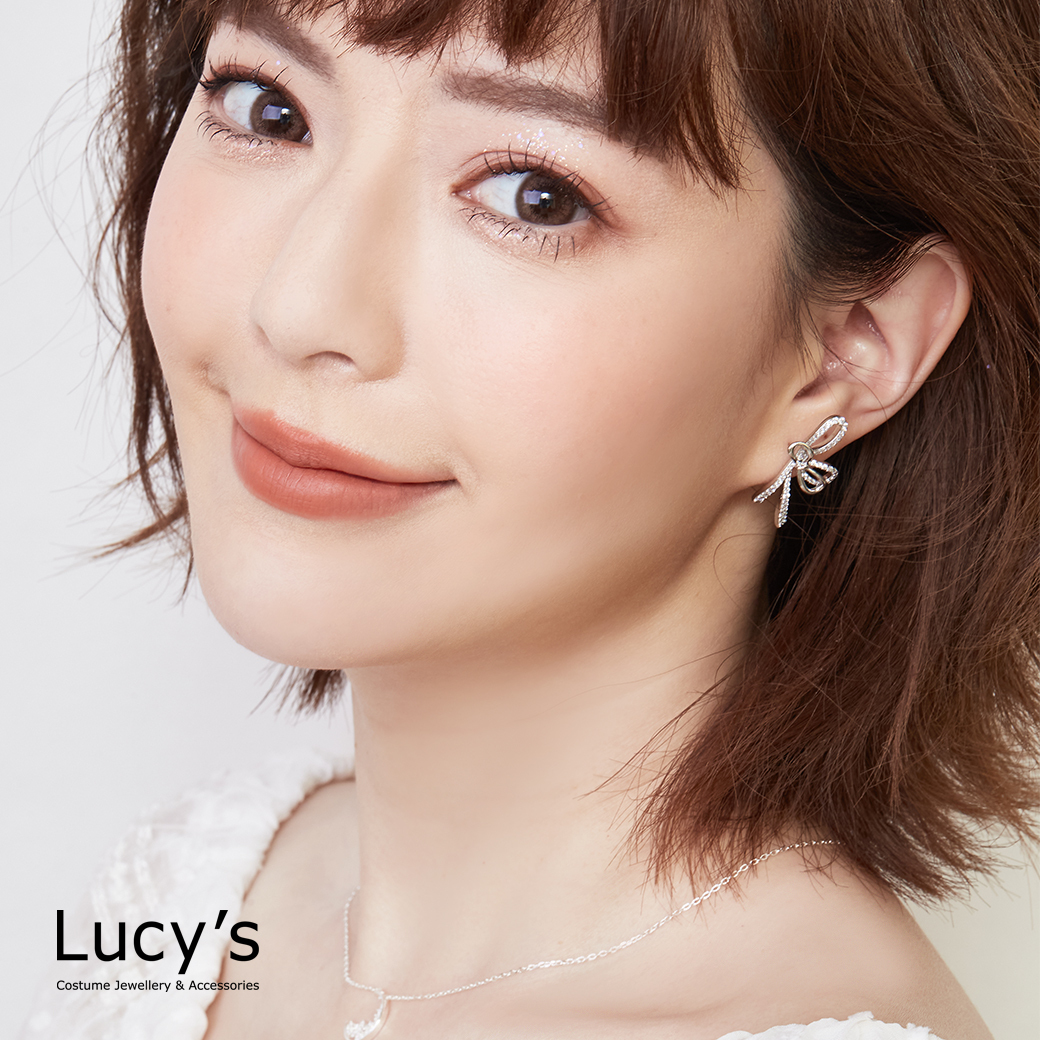 雙映蝴蝶結 耳環 (二色) (124284/124285)