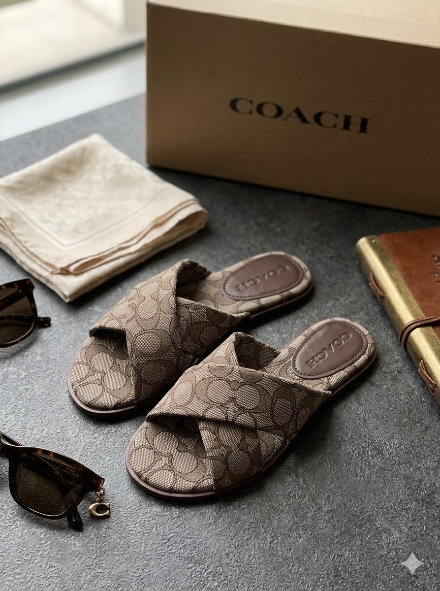 【直播】LX0319109 COACH Link Criss Cross Slide 拖鞋