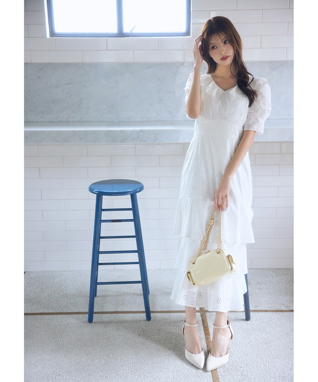 [預購] LILLIAN CARAT 花卉荷葉邊層次洋裝