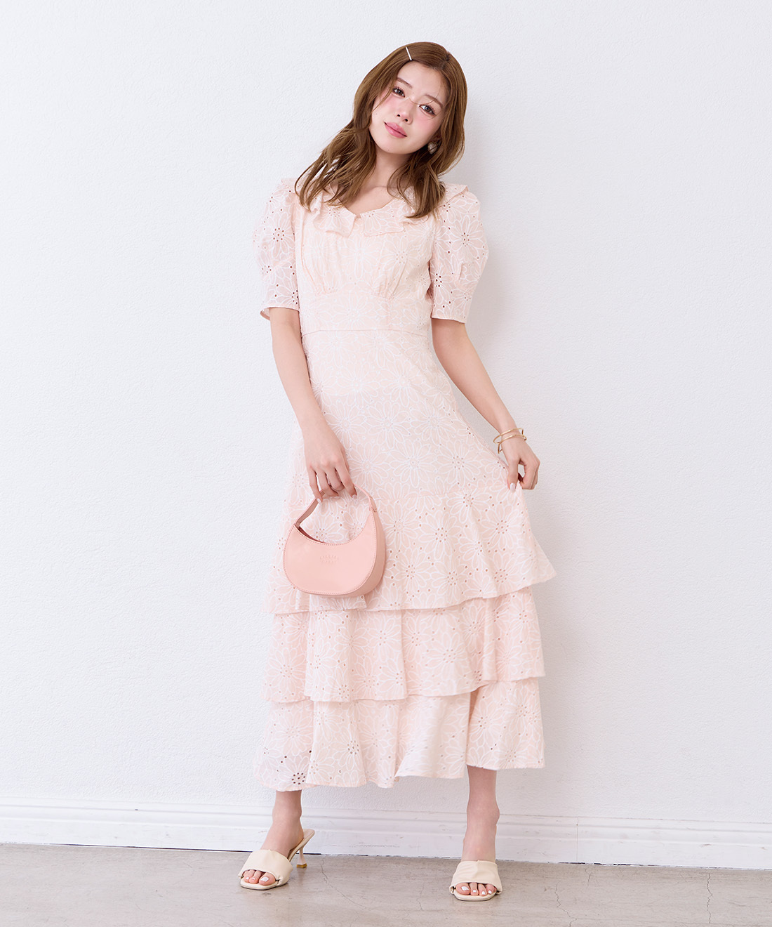 [預購] LILLIAN CARAT 花卉荷葉邊層次洋裝