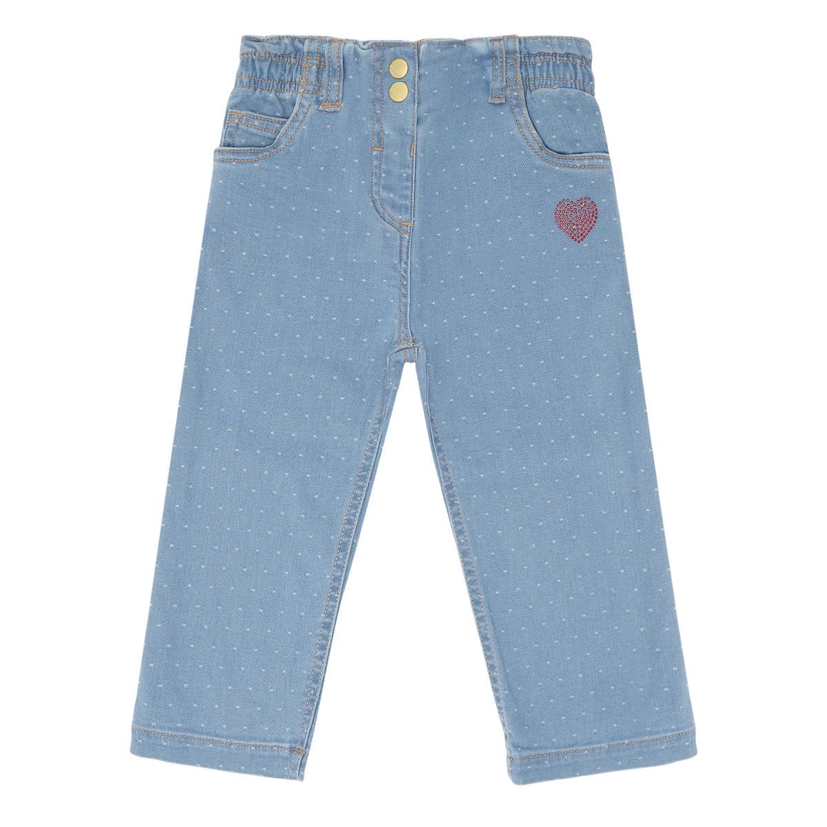 〖 Hust & Claire 〗點點愛心牛仔長褲