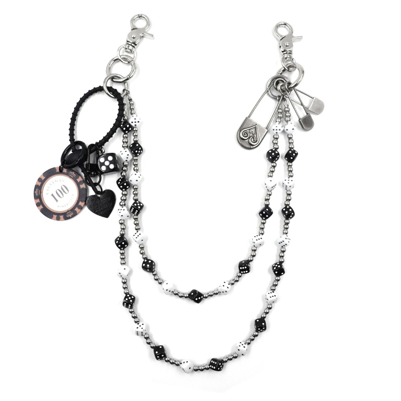 (GOAL) 雙層 黑白骰子 珍珠 褲鍊