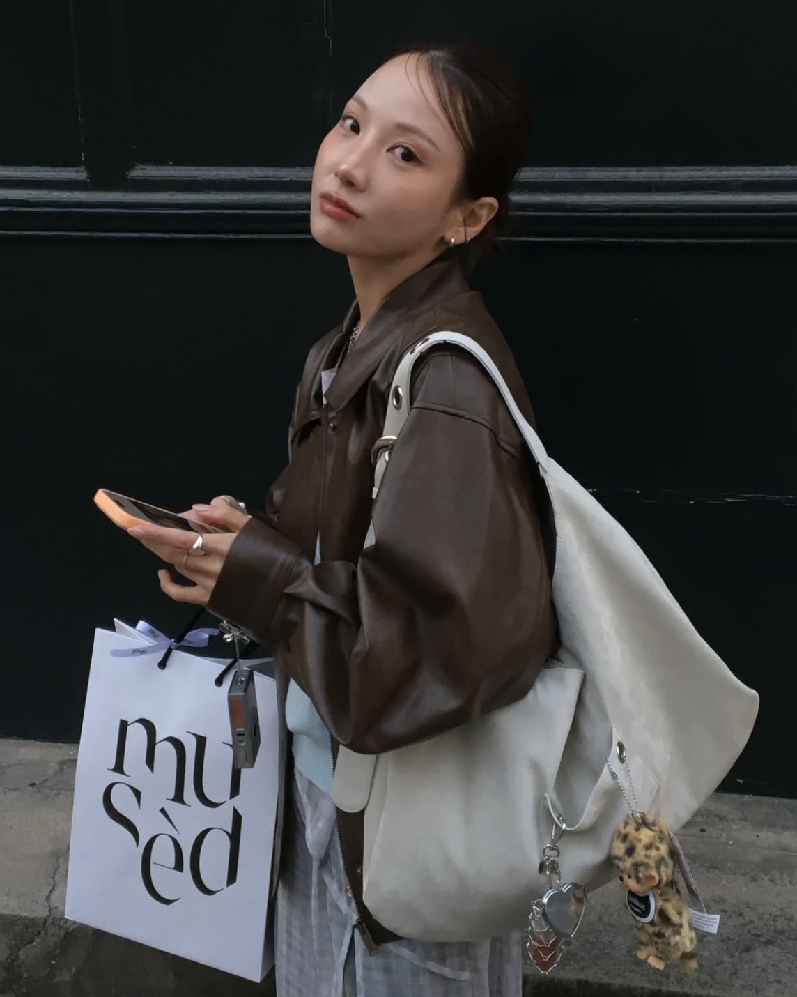 <春夏新色>Leterie Buckle Reversible 內裡 白色 波點 雙面 單肩包 三色