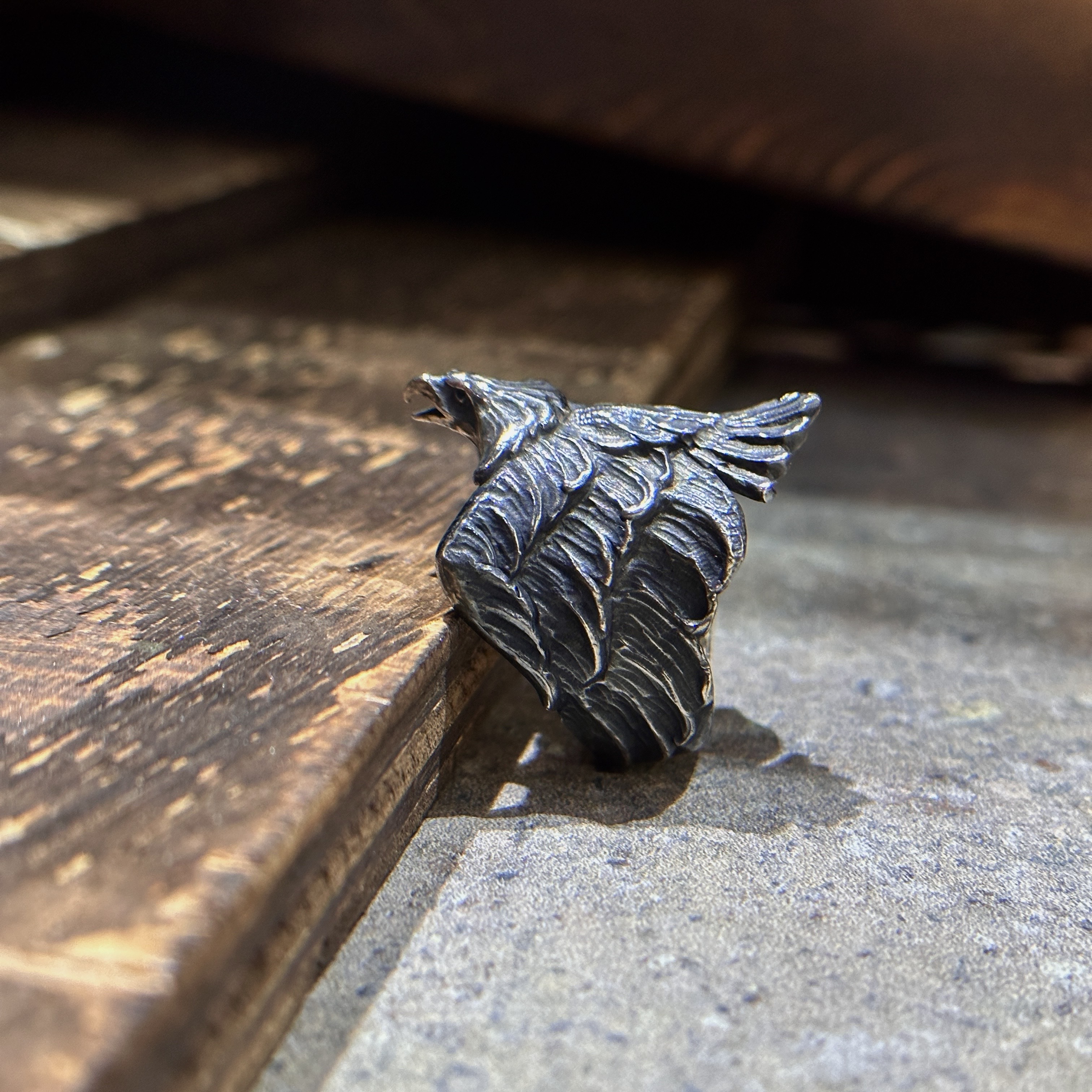 *Black Venom Jewelry- Freedom & Prayer 純銀飛翔老鷹戒。