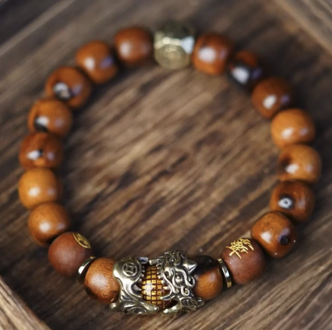 WW012 A12 雷擊木全雷痕款 貔貅手串 手串 DH035雷痕