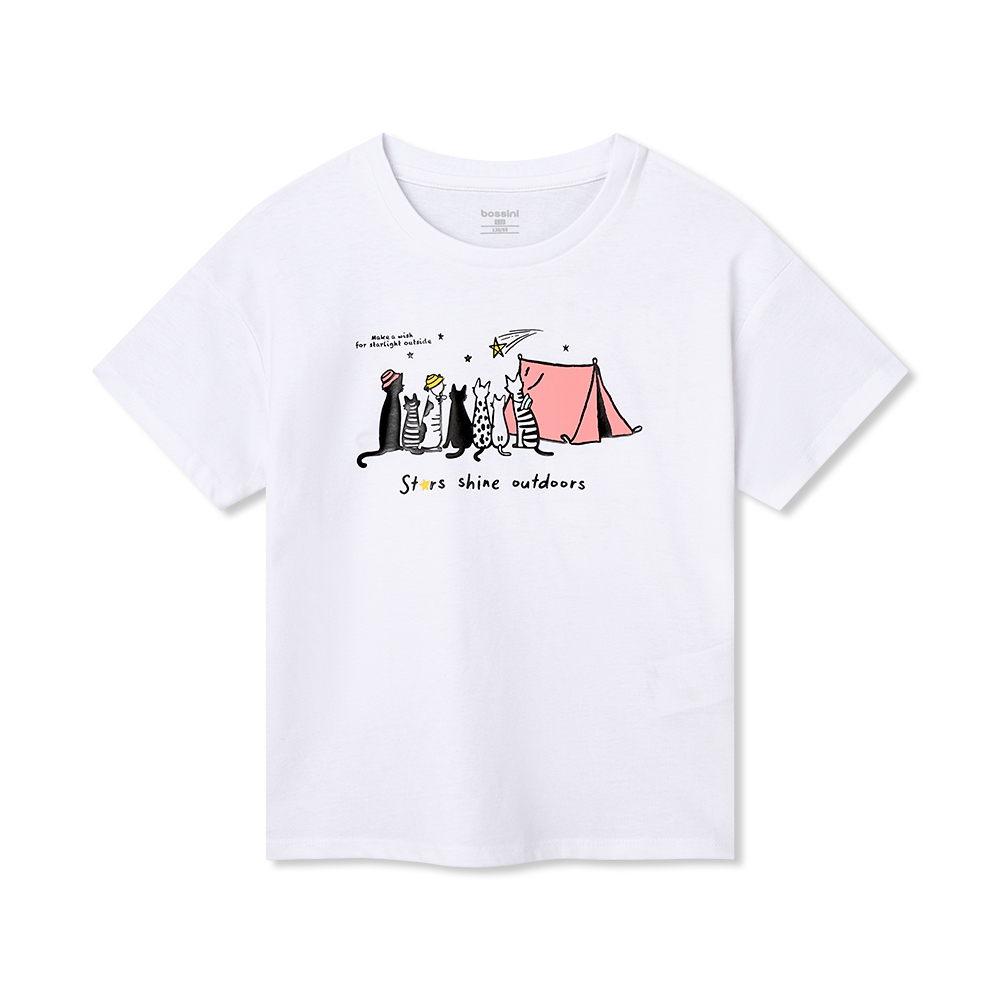 女童印花圖案短袖T恤