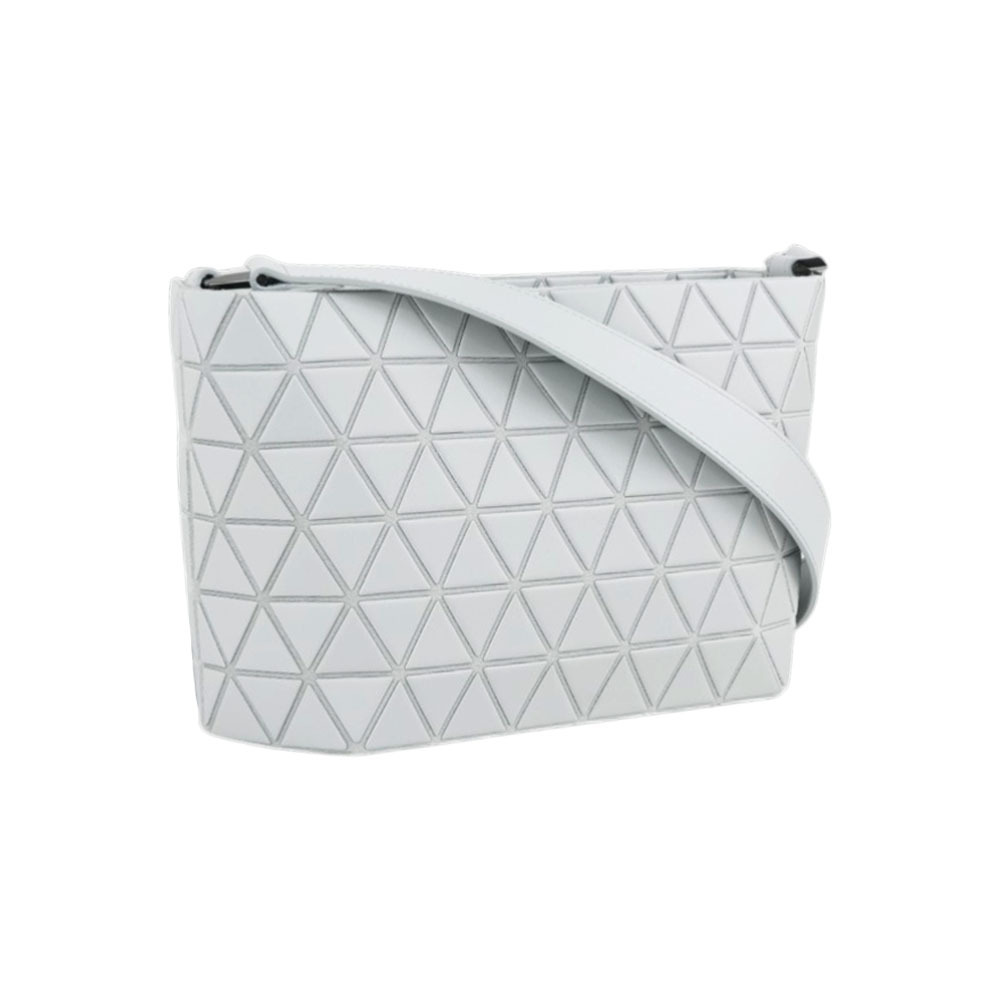 【ISSEY MIYAKE三宅一生】BAO BAO Crystal Matte 啞光霧面拉鍊斜背包(淺灰色)