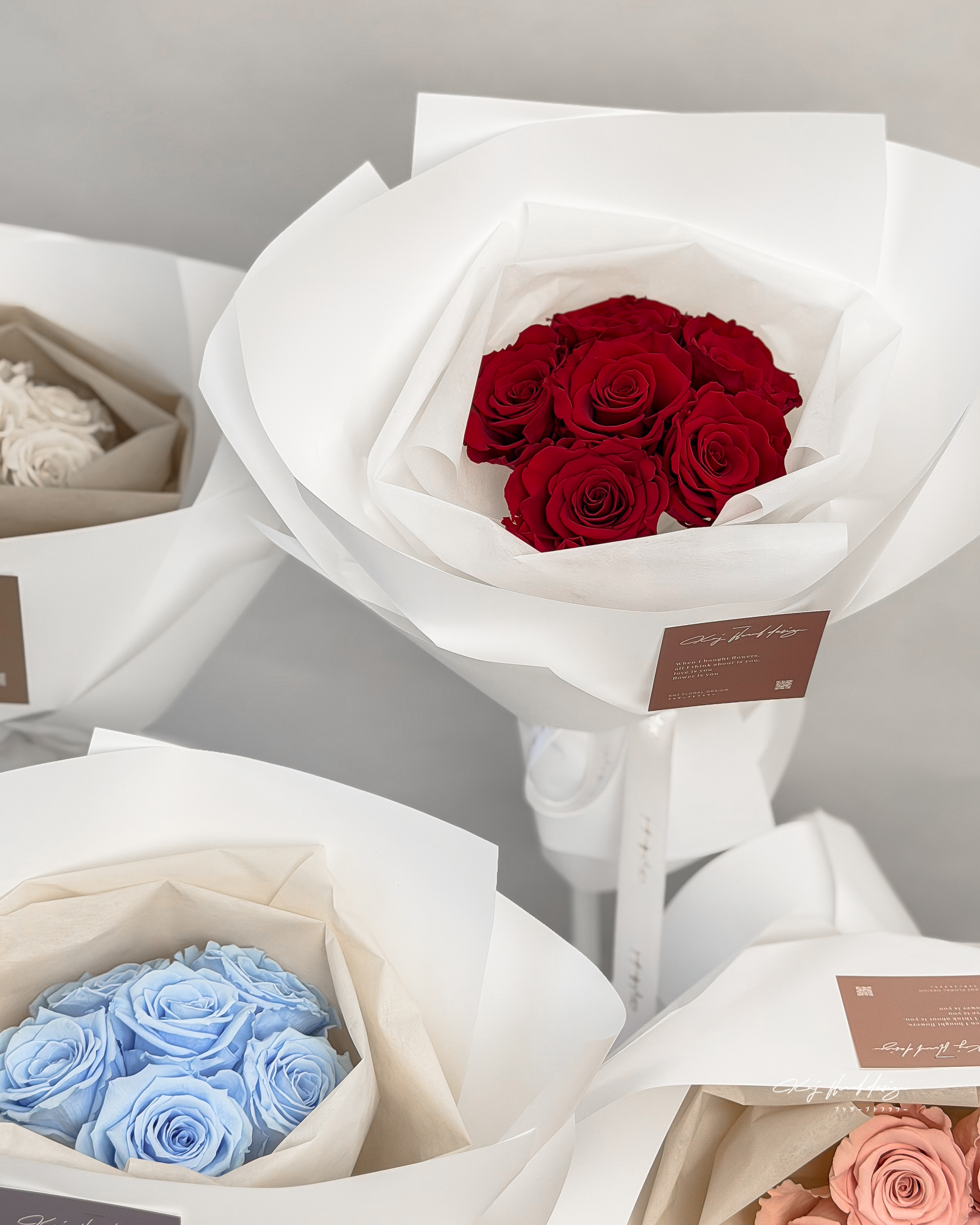 頂級永生花束・六朵玫瑰