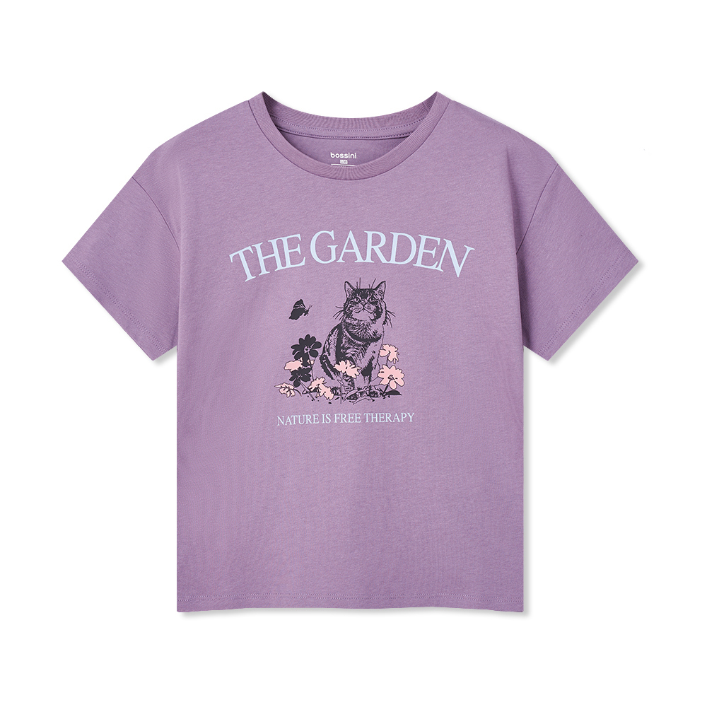 女童印花圖案短袖T恤