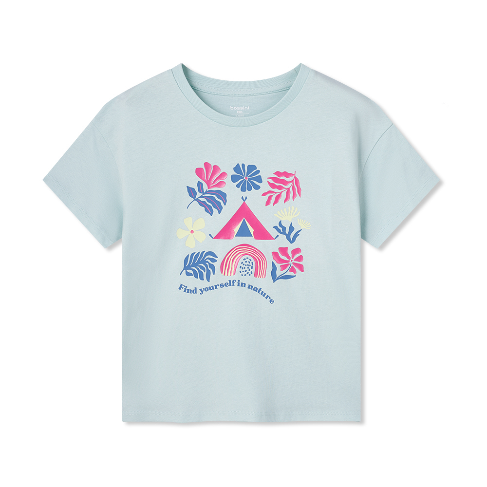 女童印花圖案短袖T恤