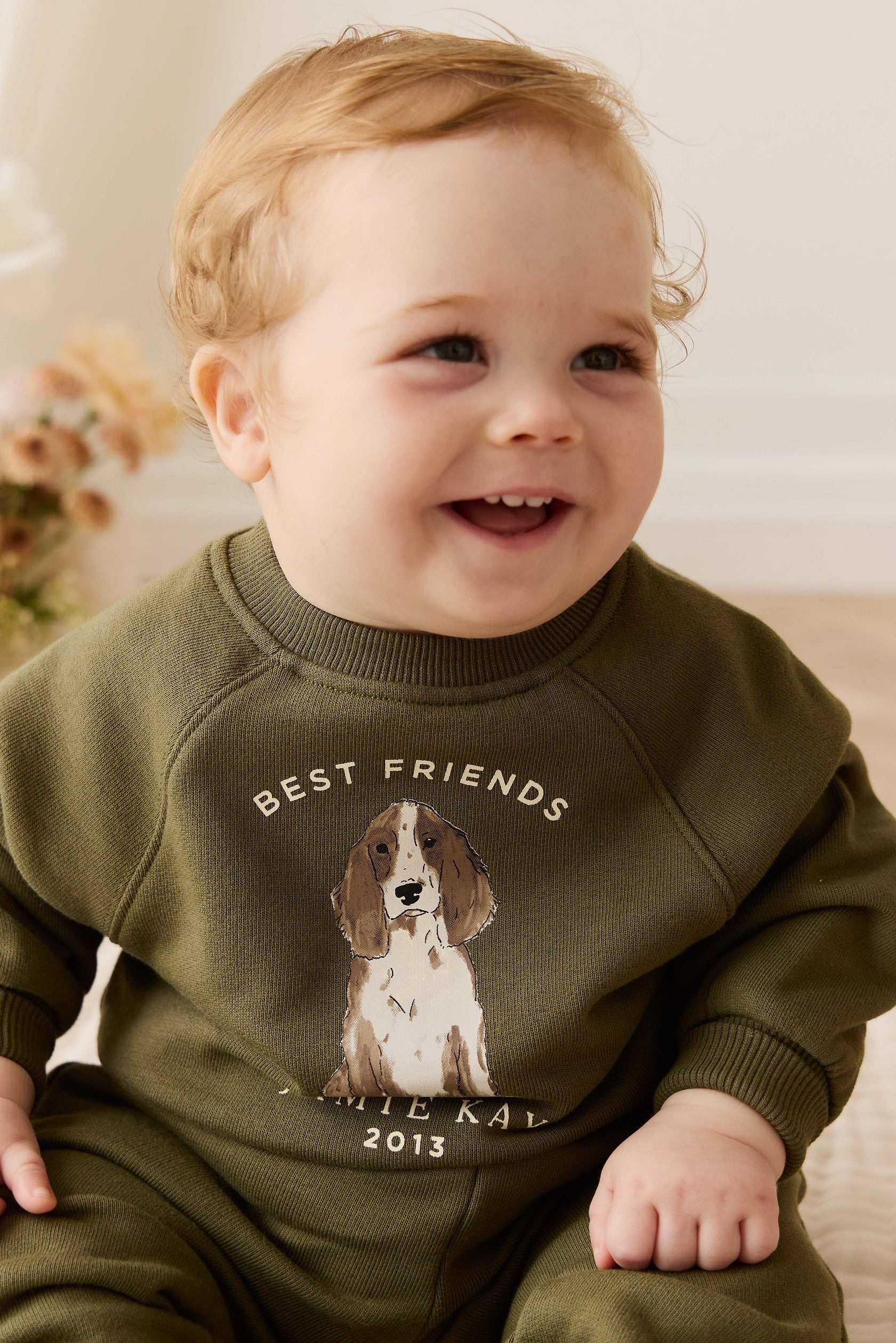 【預購】JAMIE KAY -Organic Cotton Hayes Sweatshirt（Sicilian Olive Best Friends）