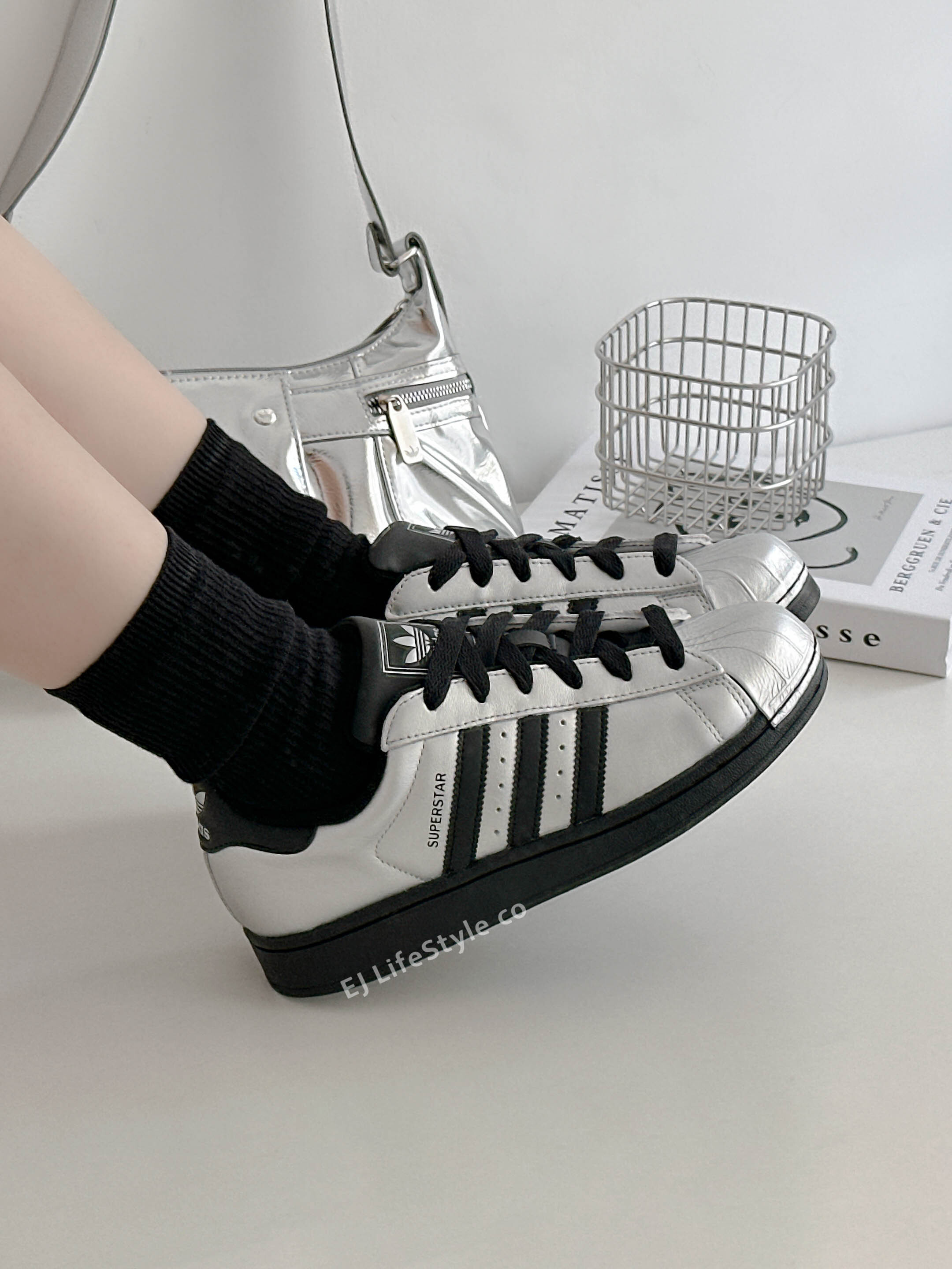 ADIDAS SUPERSTAR 2.0 貝殼頭 愛迪達 三葉草 金屬黑銀 黑銀 黑色 銀色 女鞋 IH1599 / 調貨