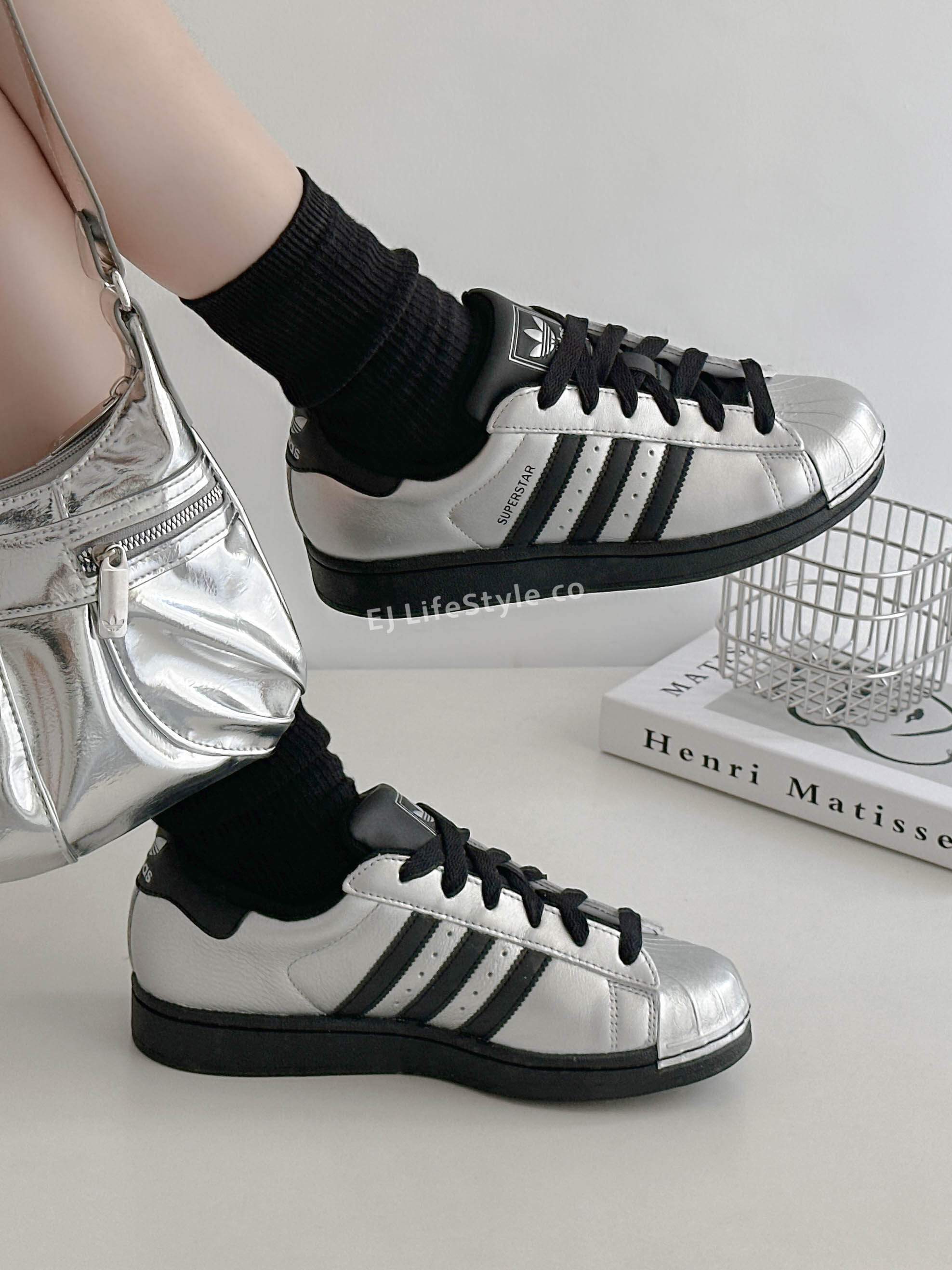 ADIDAS SUPERSTAR 2.0 貝殼頭 愛迪達 三葉草 金屬黑銀 黑銀 黑色 銀色 女鞋 IH1599 / 調貨