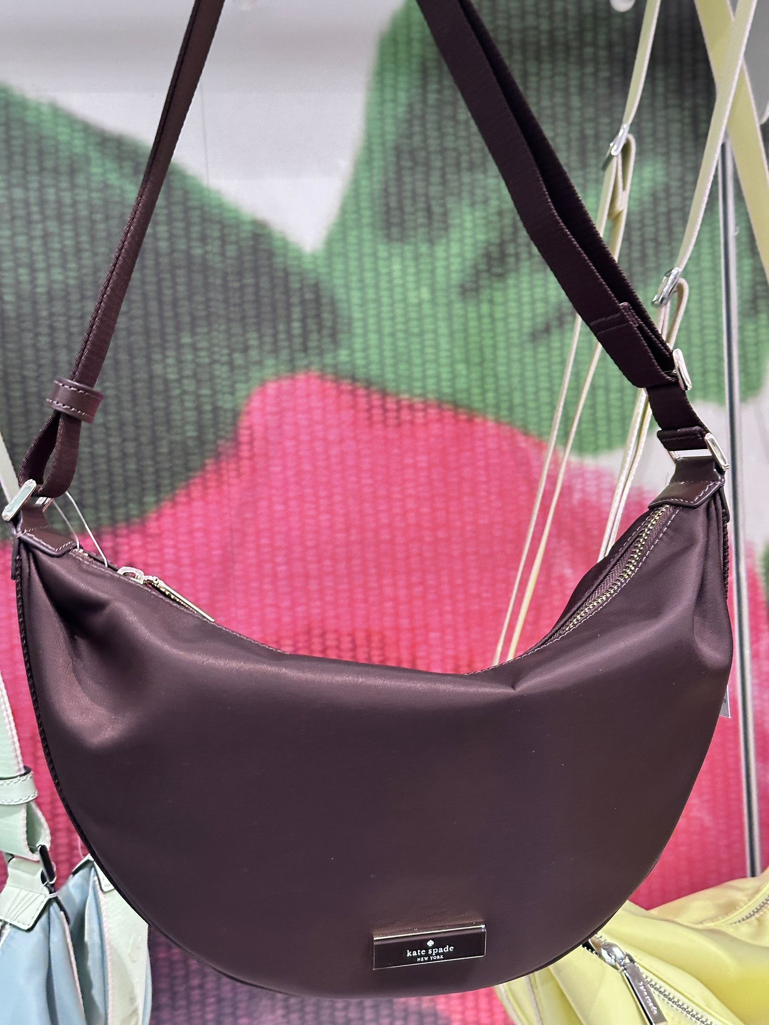 RQ124 KS 深啡色尼龍半月斜背包 Carter Nylon Sling Crossbody Bag