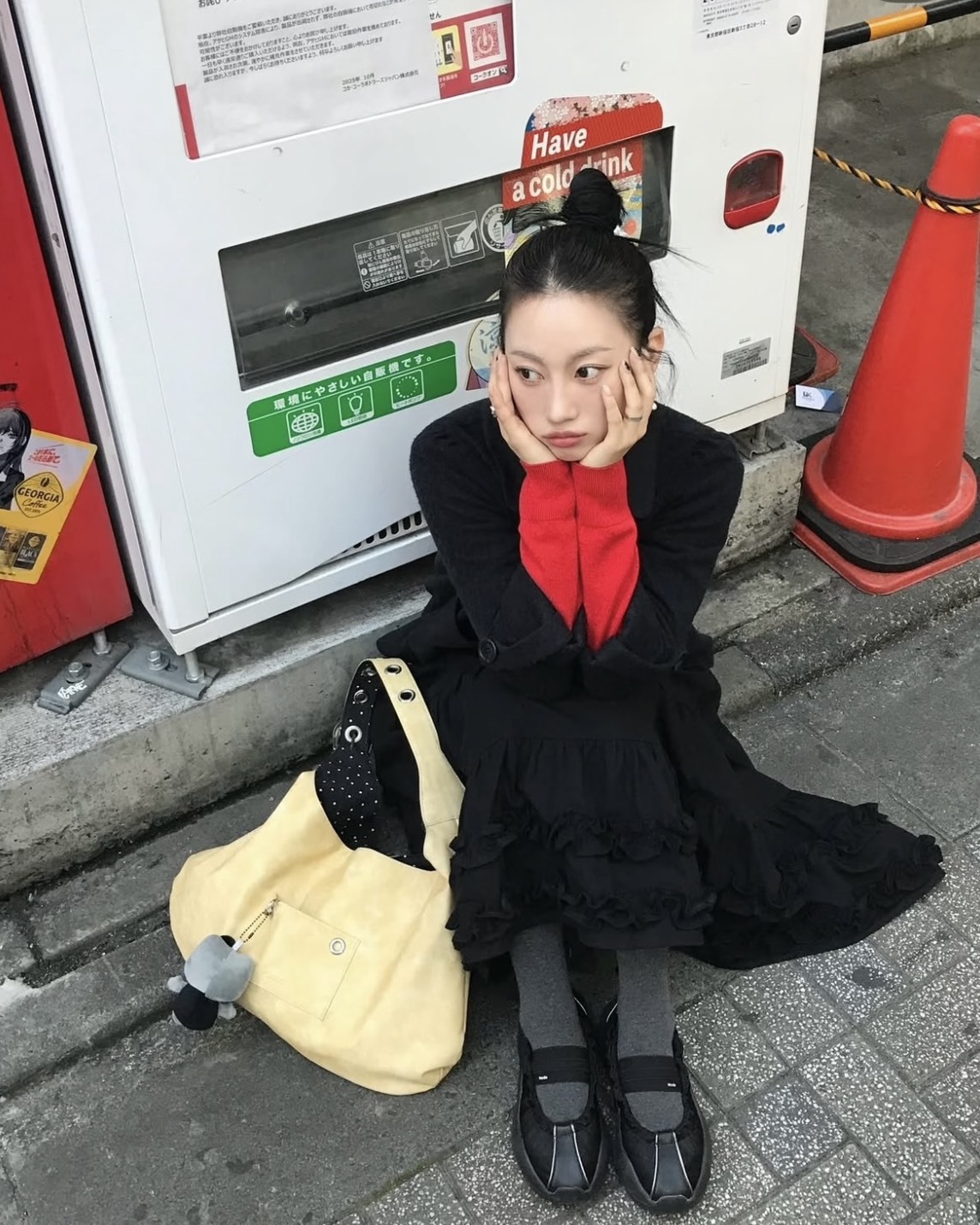 <明星同款>Leterie Buckle Reversible 內裡 黑色 波點 雙面 單肩包 五色