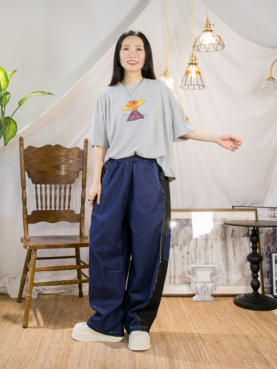 ' MAMAN '英文字 圖案PRINT．薄衛衣料TOP