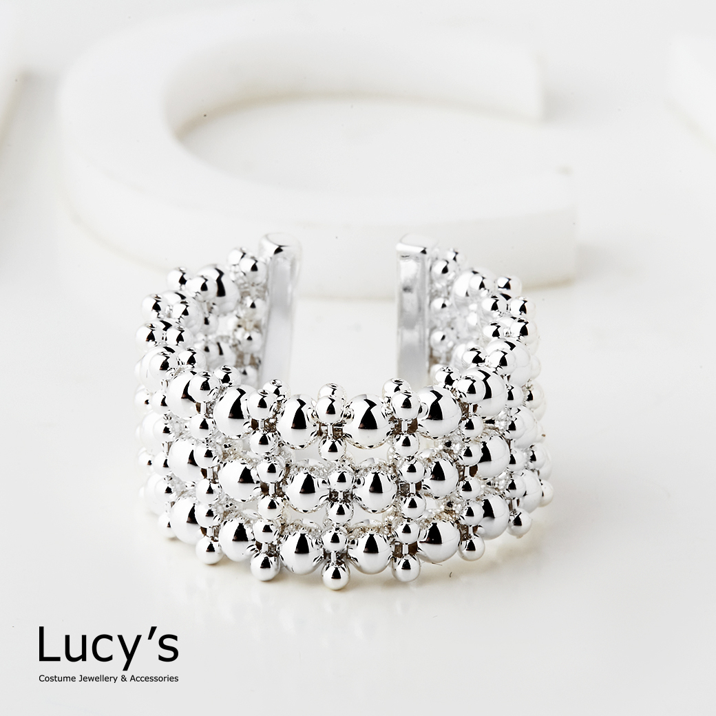 三層圓珠 開口戒 (125713)