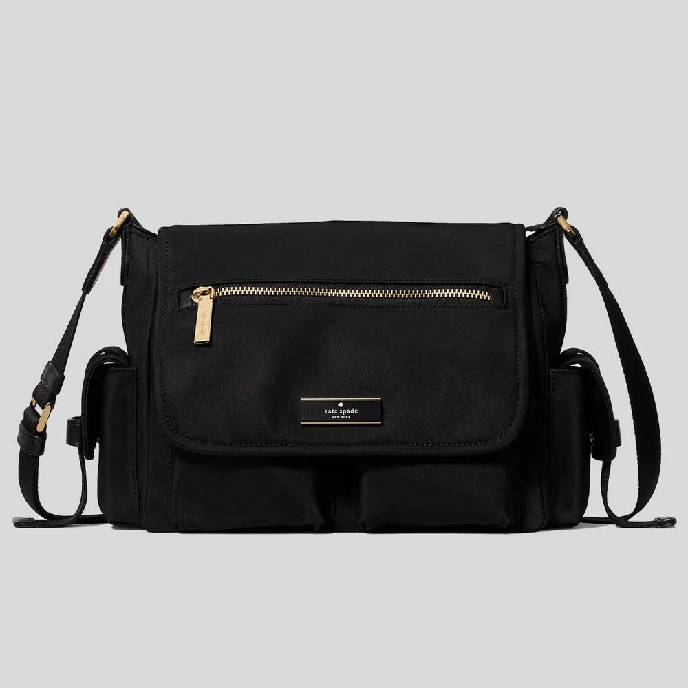 RQ129 KS 黑色尼龍多功能斜背包 Carter Nylon Messenger Cargo Crossbody Bag