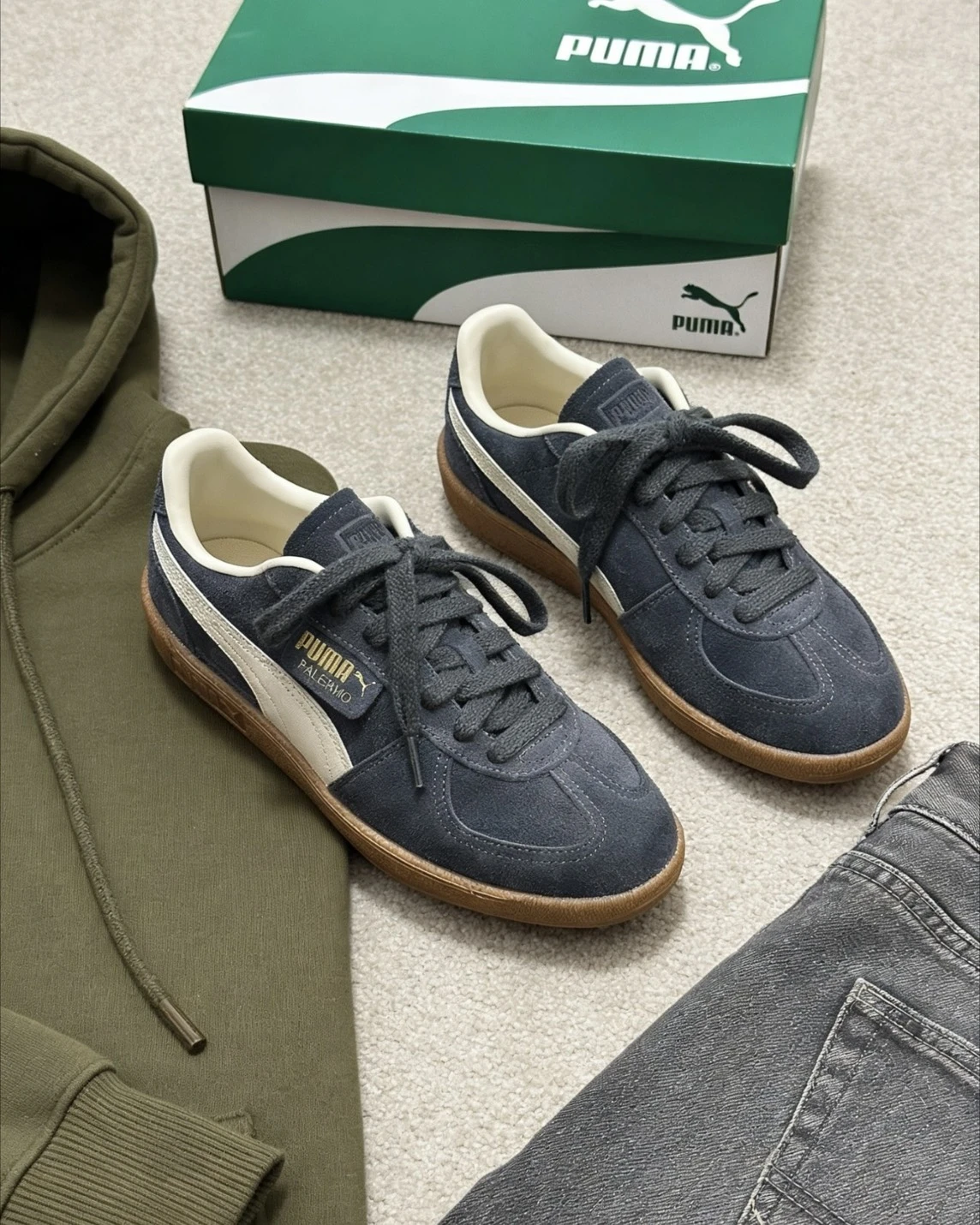 PUMA PALERMO 霧影灰絨 焦糖底 大地色 美拉德 德訓鞋