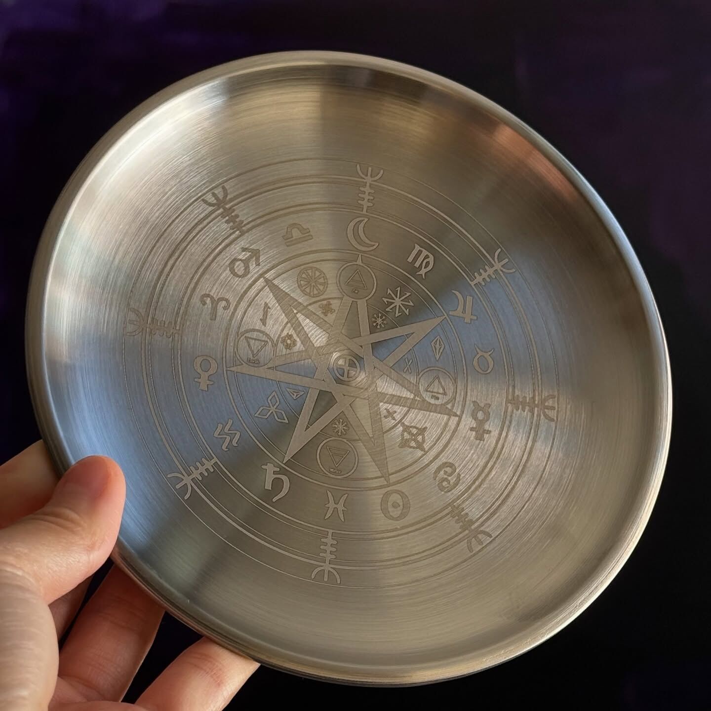 [原石] 靈性圖騰 魔法燭台 / 金屬收納盤 銀色