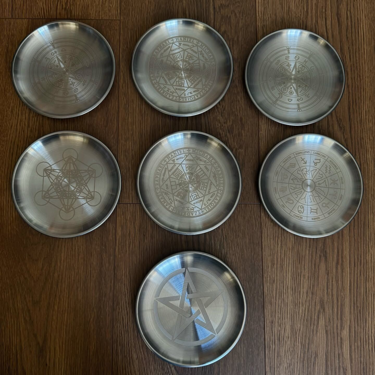 [原石] 靈性圖騰 魔法燭台 / 金屬收納盤 銀色