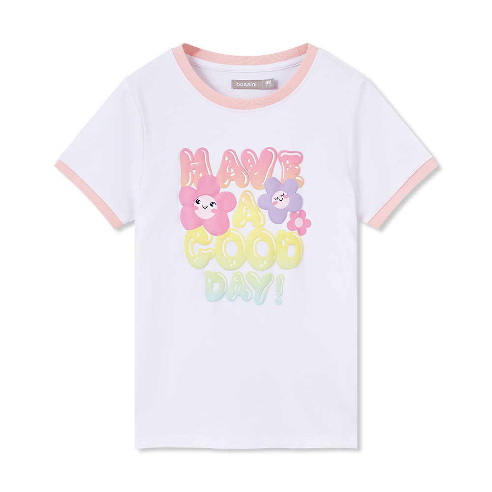 女童印花圖案短袖T恤