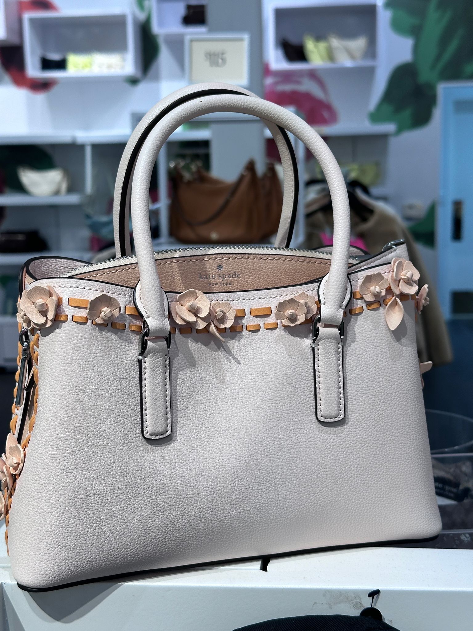 RQ139 KS 水蜜桃色春日花花細手提包 Thompson Small Satchel Bag