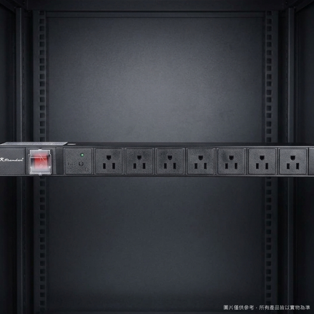台灣製造S 台灣製造S / AC-7US 7孔 1U機櫃用電源濾波排插(帶開關) 第 2 張圖片｜三峽配件 / 週邊