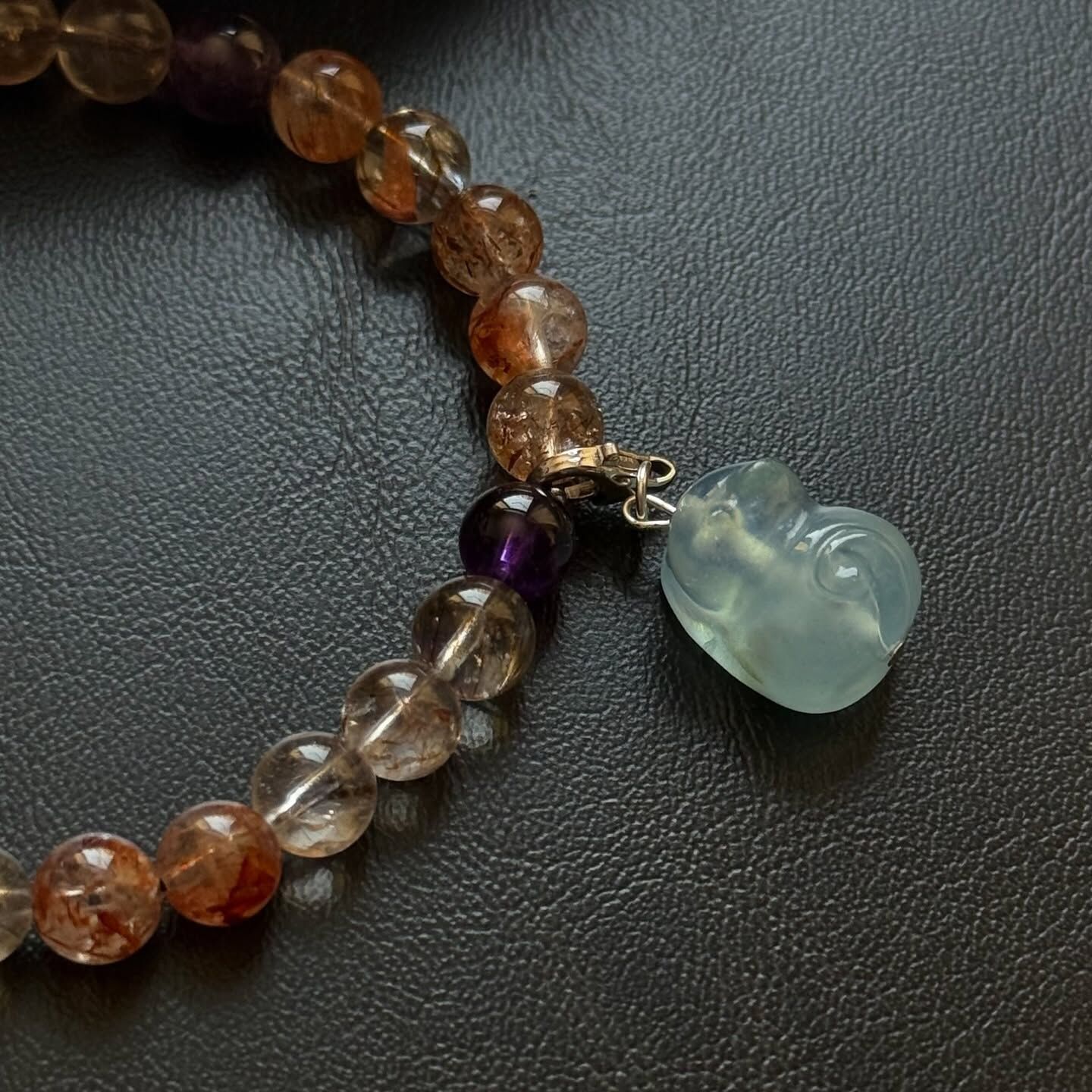 [原石] 海藍寶 趴睡小貓 925銀項鏈吊墜