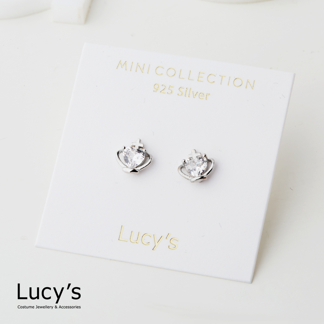 *925純銀〔輕銀系列〕皇冠 耳環 (126723)