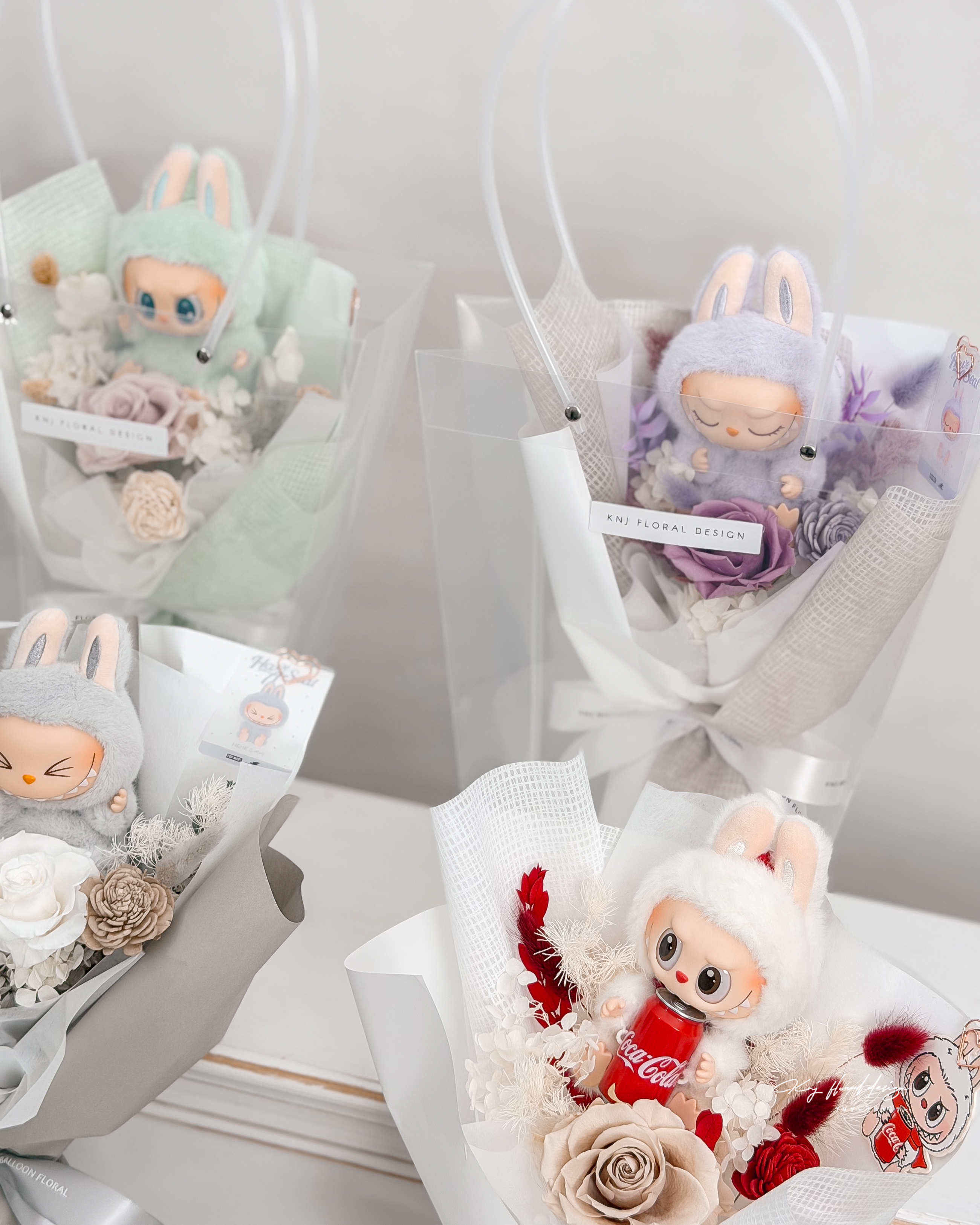 LABUBU坐坐系列永生花束・附提袋