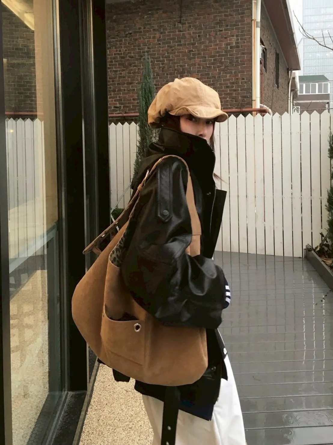 Leterie Leopard Brown 內裡 咖豹紋 麂皮 雙面 單肩包 三色