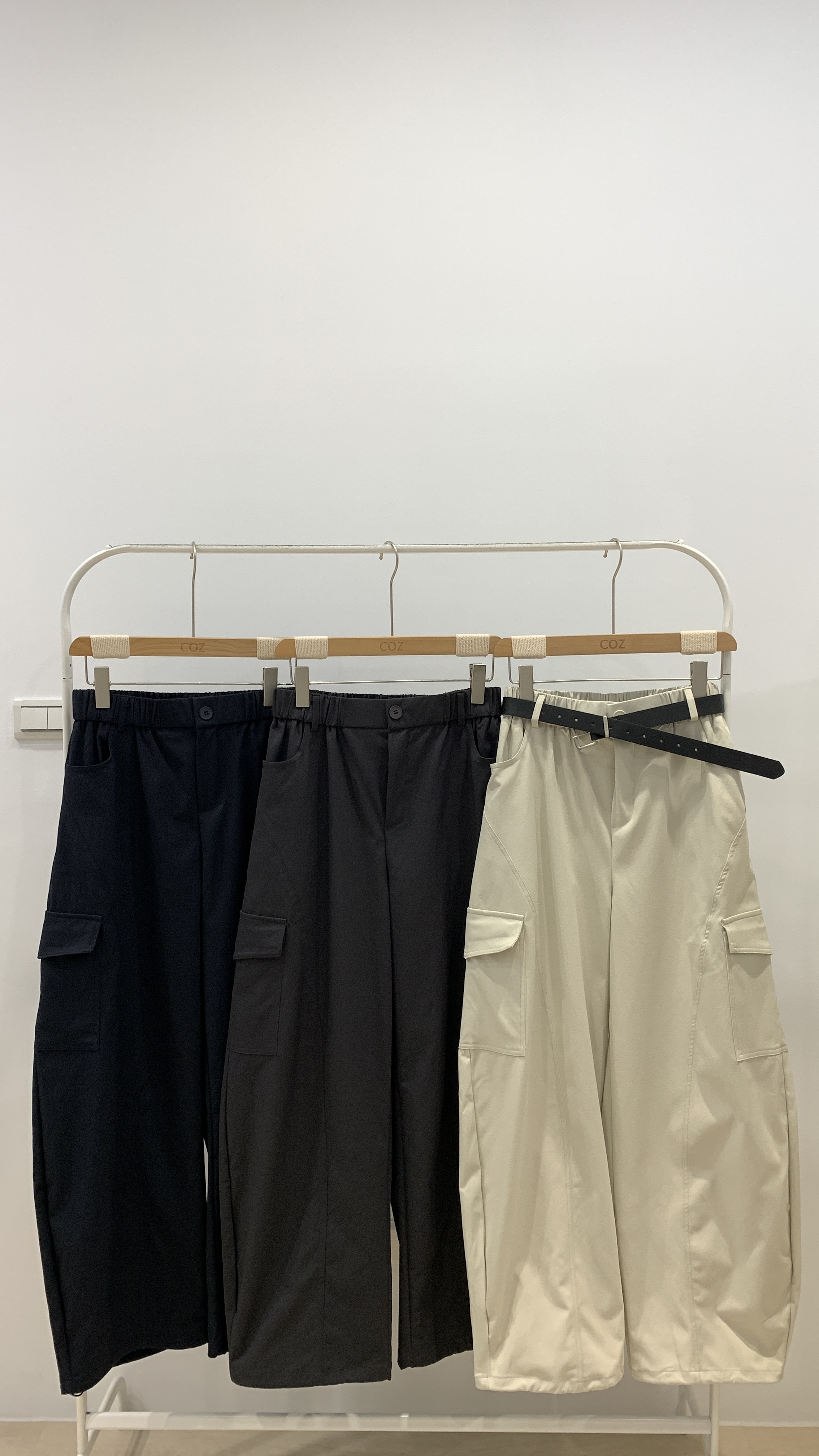 (現貨)102cm小隻女的附皮帶質感工裝彎刀褲 F size _6188