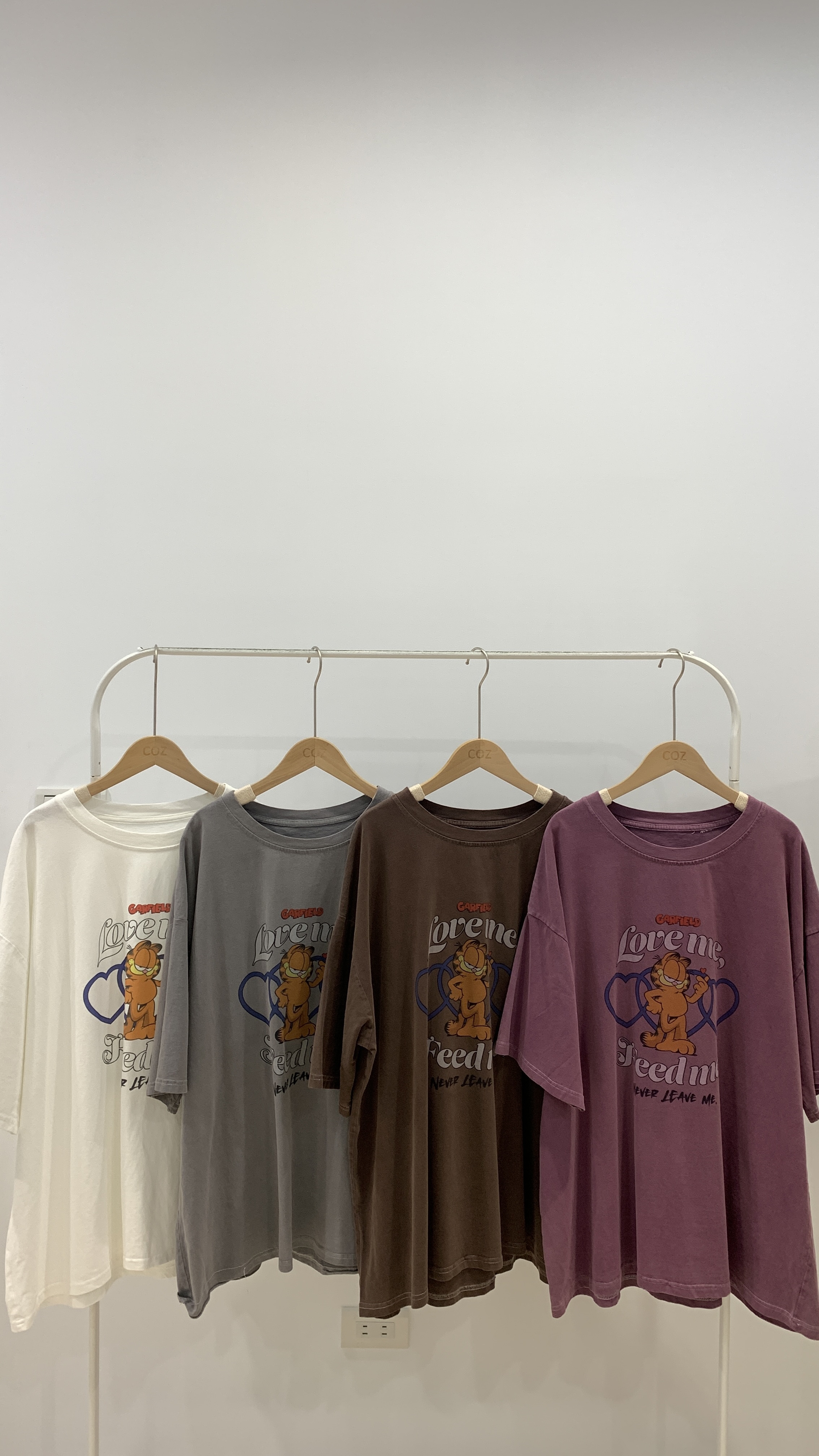 (男女共穿) 水洗咖菲貓高磅數質感Tee _6925