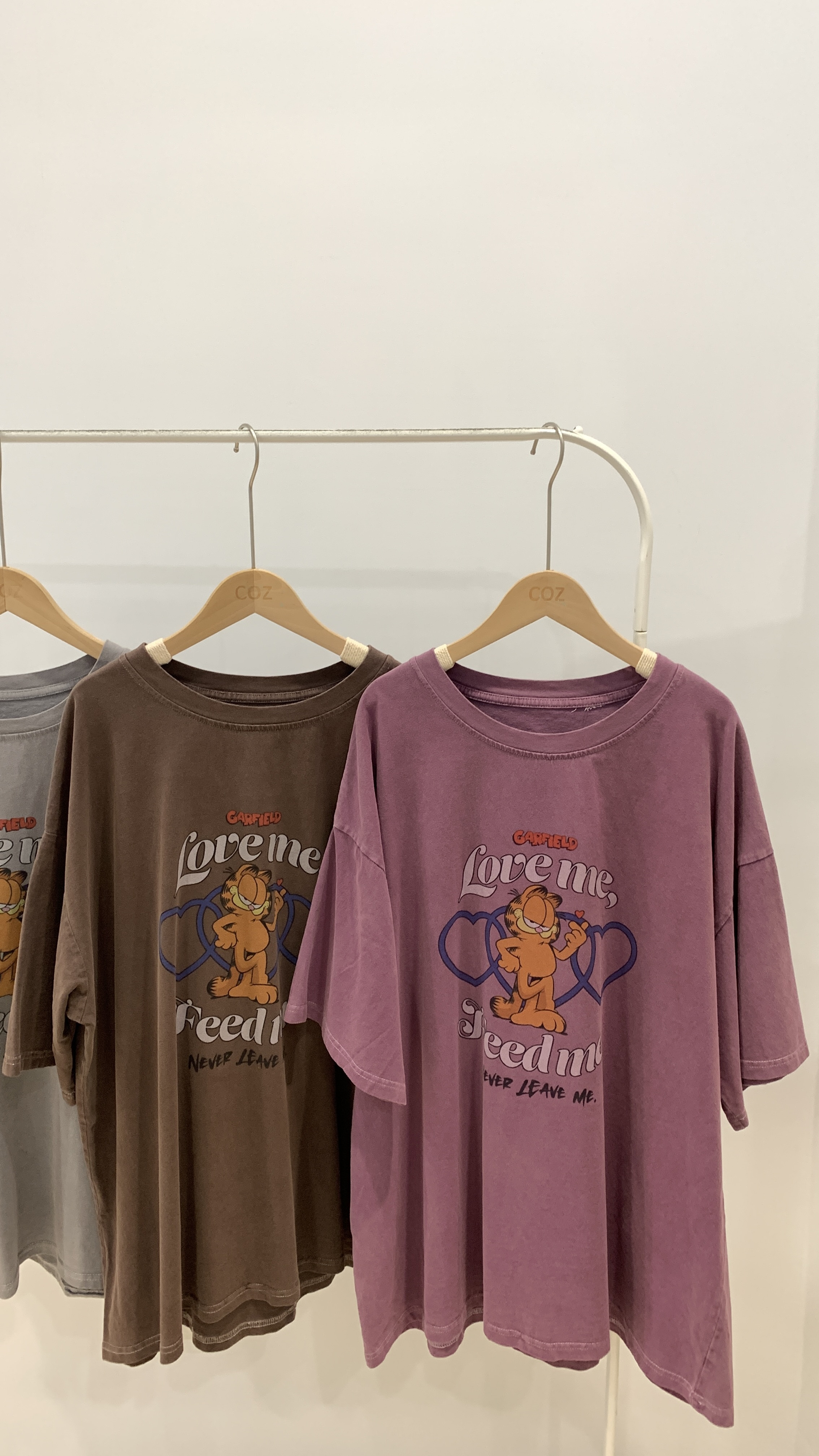 (男女共穿) 水洗咖菲貓高磅數質感Tee _6925