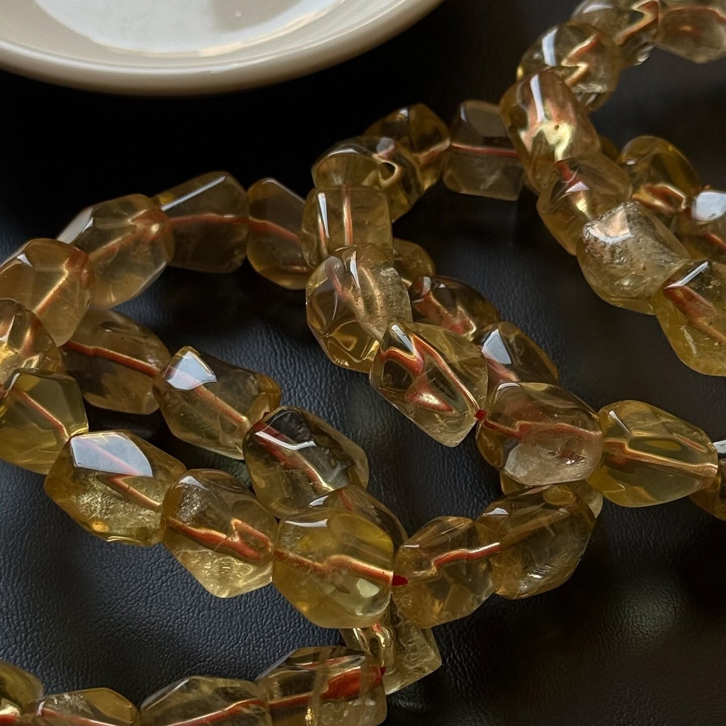 [原石] 黃水晶 水晶手串 男款