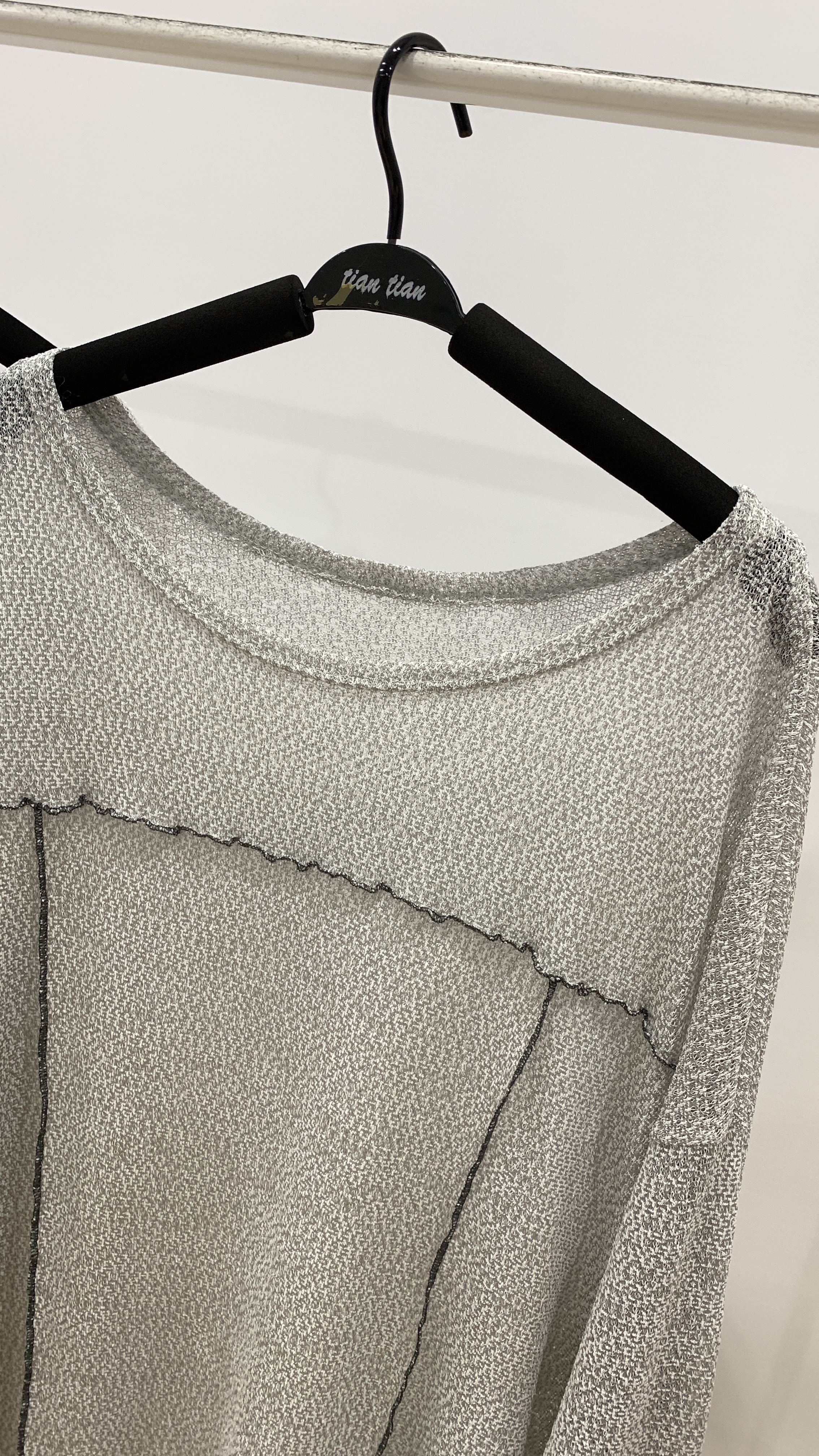 大大件的可愛立體烤克邊麻織針織上衣 _W0182